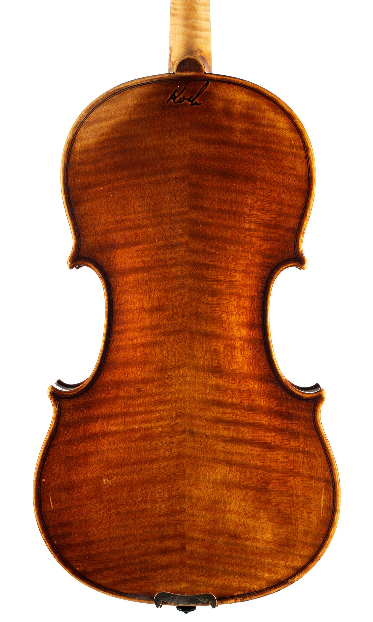 Violin by Franz Joseph Koch, Dresden, 1923 — back