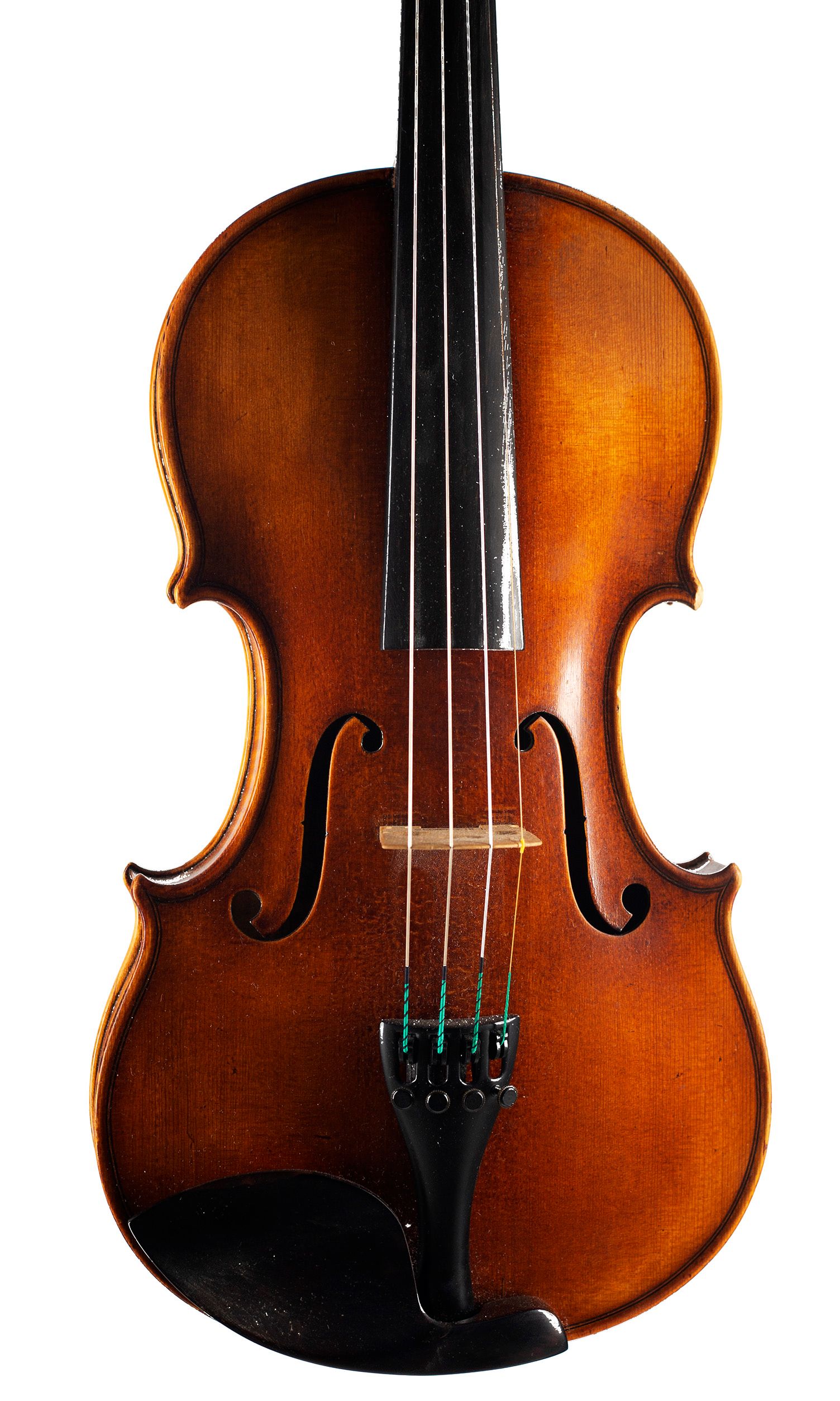 Violin by Franz Joseph Koch, Dresden, 1923 — angled view, 10°