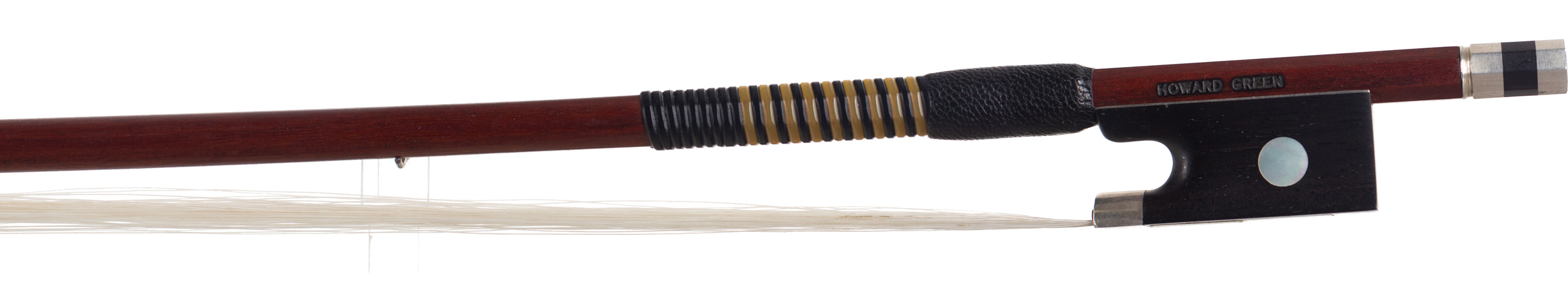 A silver-mounted violin bow by Howard Green, Tayport, 2017 — frog