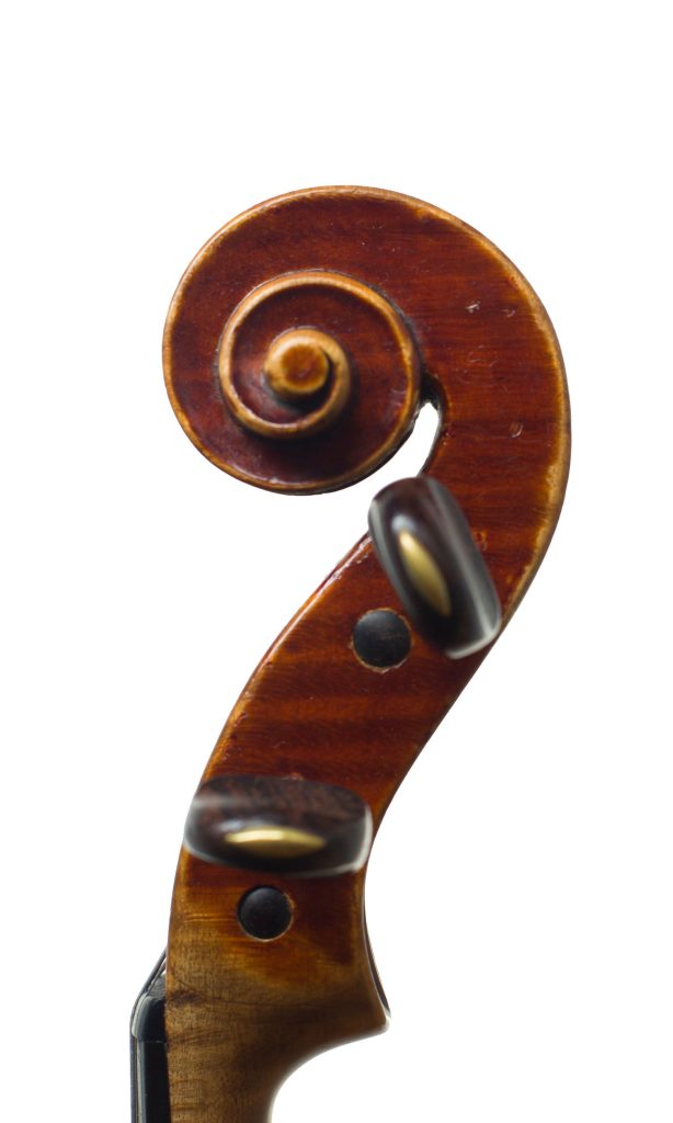 Violin by George Wulme Hudson, Walthamstow, 1900 — scroll