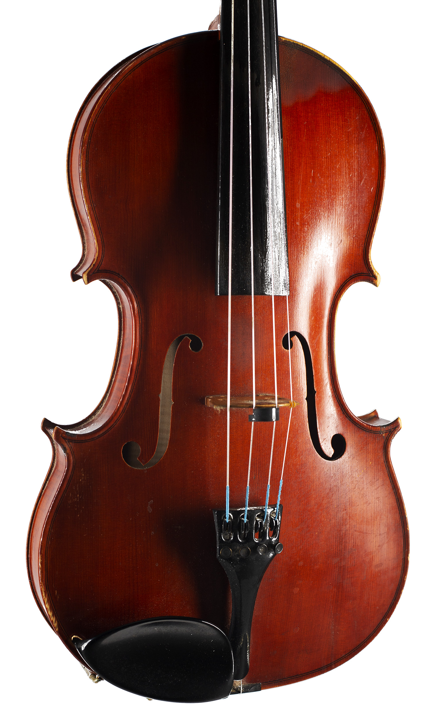 A viola by David Collins, Abingdon, 1985 — angled view, 20°