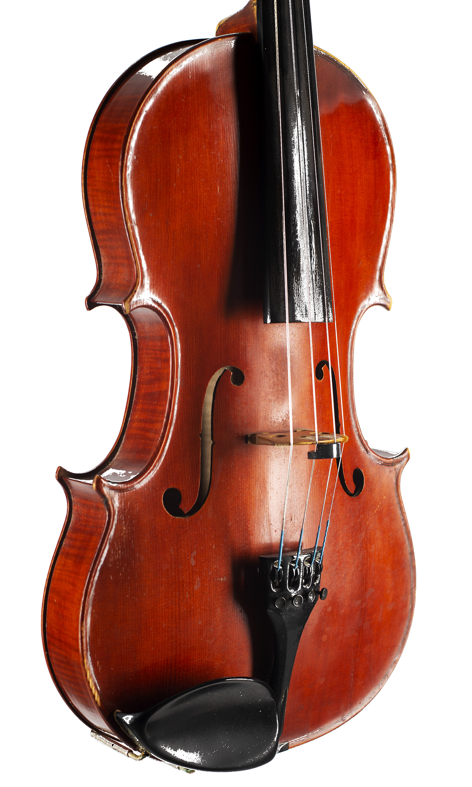 A viola by David Collins, Abingdon, 1985 — angled view, 40°