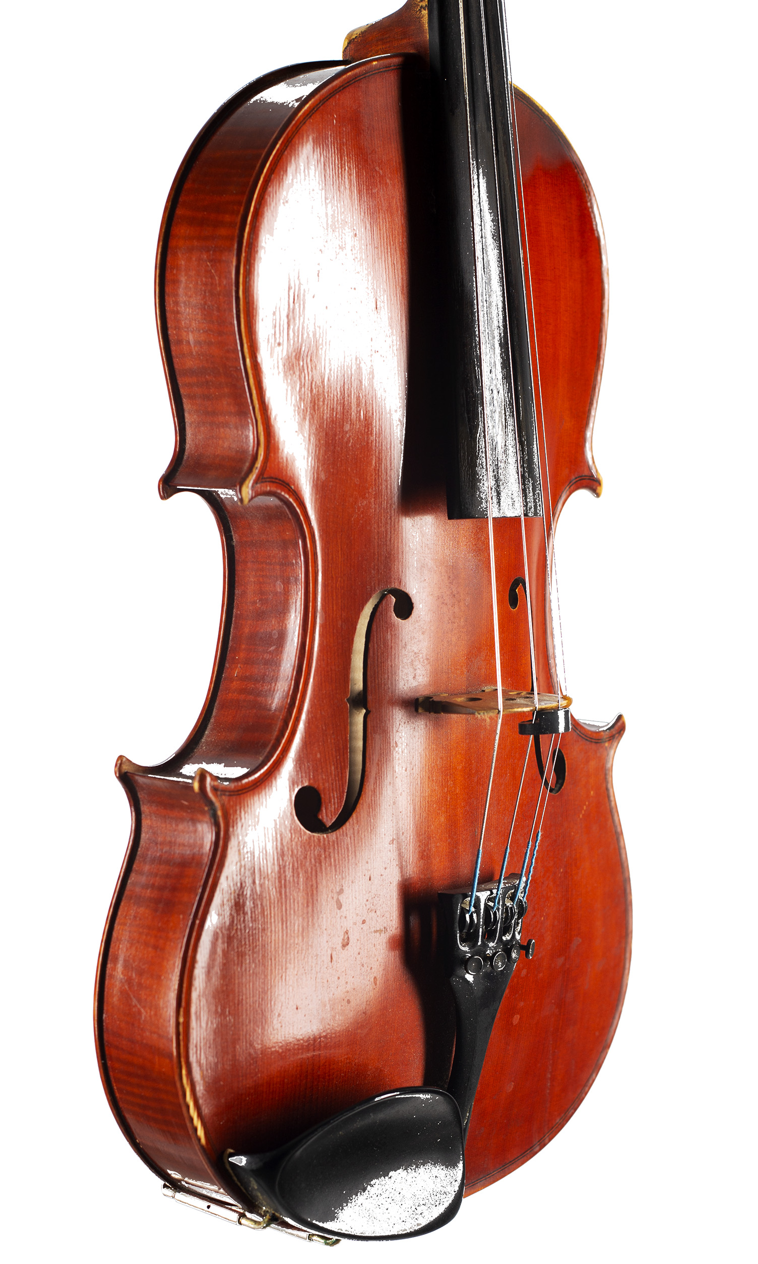 A viola by David Collins, Abingdon, 1985 — angled view, 50°