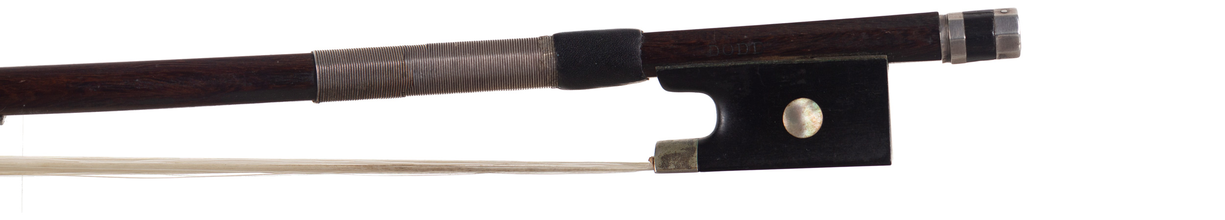 A silver-mounted violin bow by John Dodd, England, circa 1820 — frog