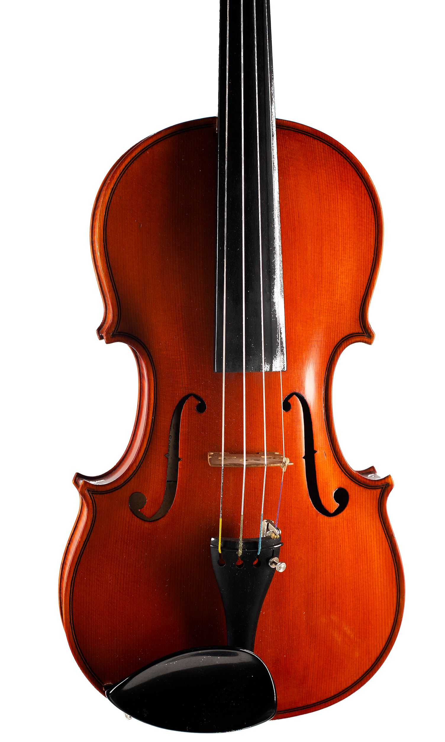 Violin by Ernesto Pevere, Ferrara, 1950 — angled view, 10°