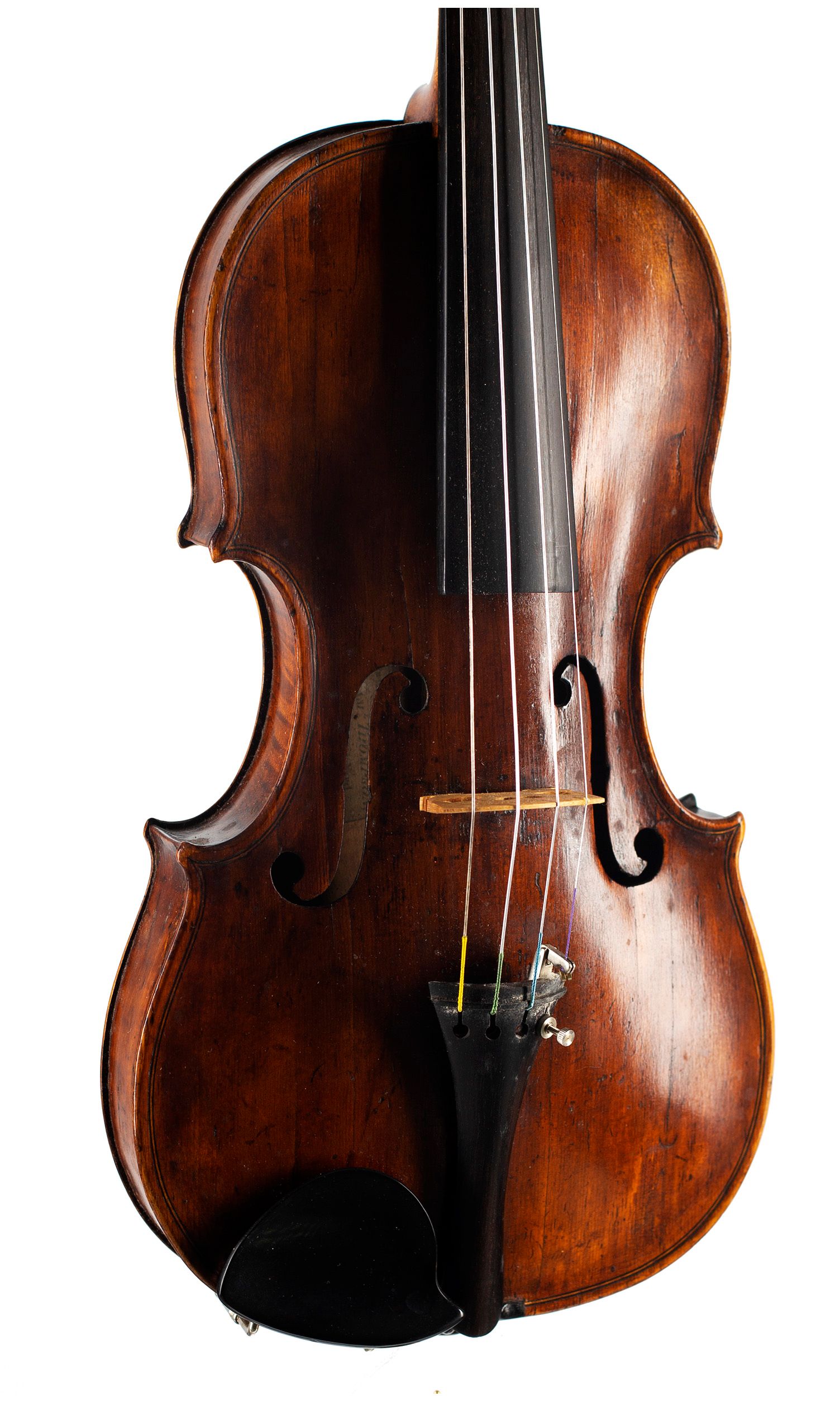 Violin by Charles and Samuel Thompson, London, circa 1770 — angled view, 20°