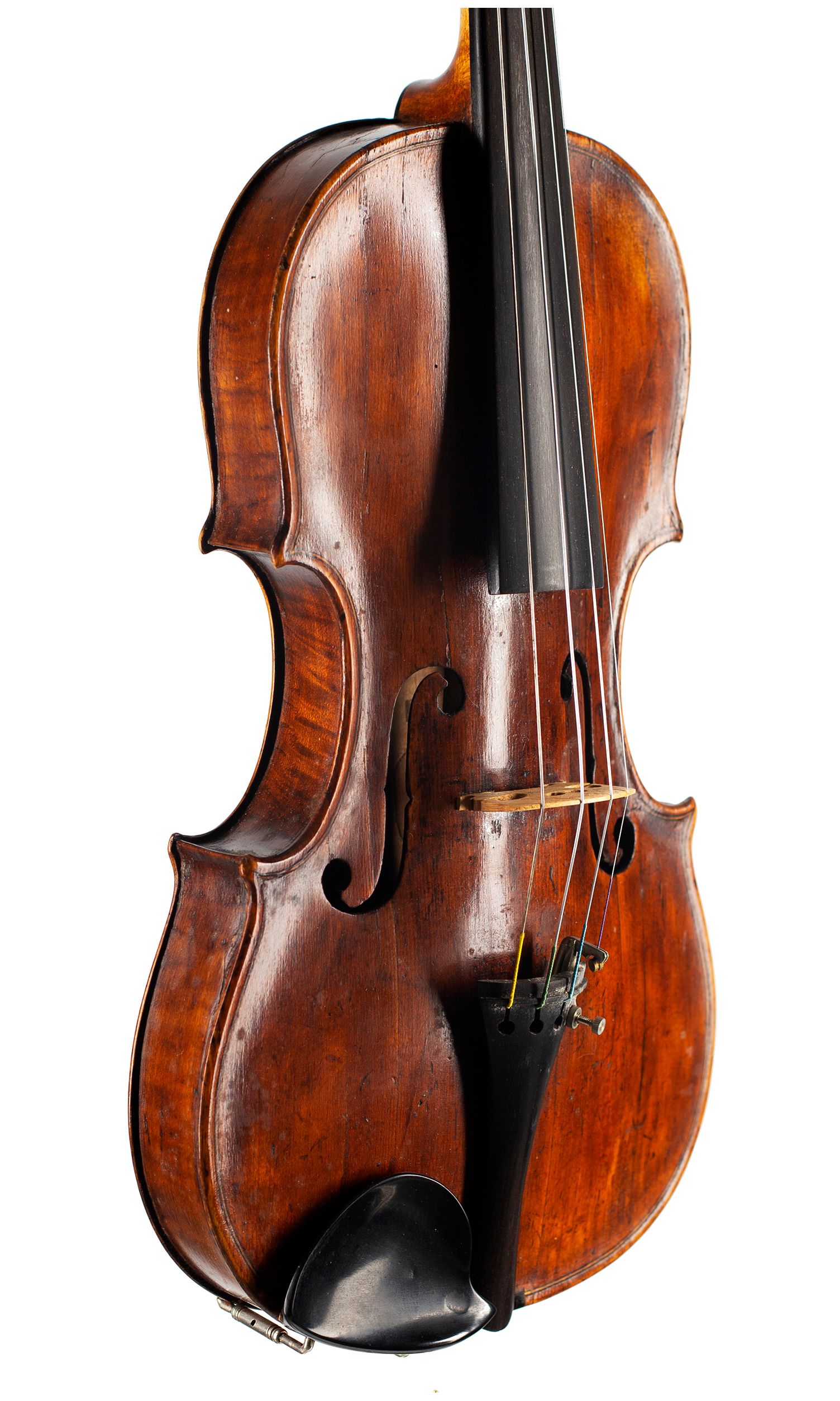 Violin by Charles and Samuel Thompson, London, circa 1770 — angled view, 40°