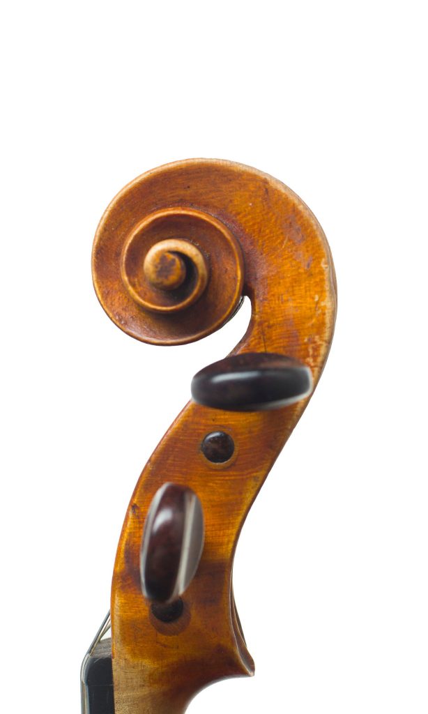 Violin by Paul Bailly, Paris, 1887 — scroll