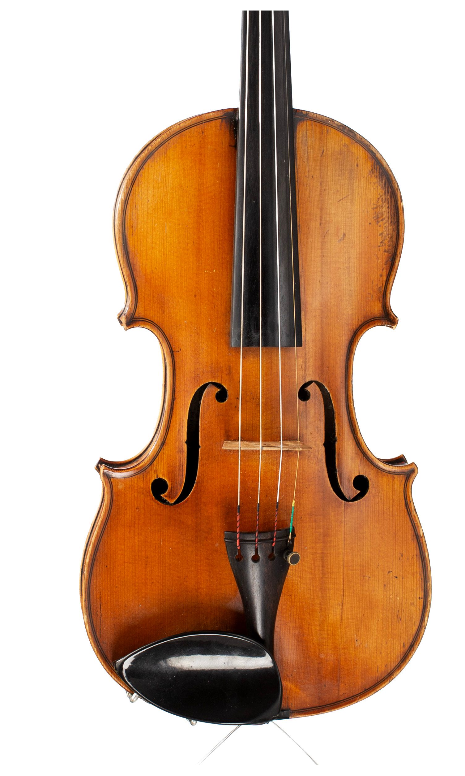 Violin by Paul Bailly, Paris, 1887 — angled view, 10°