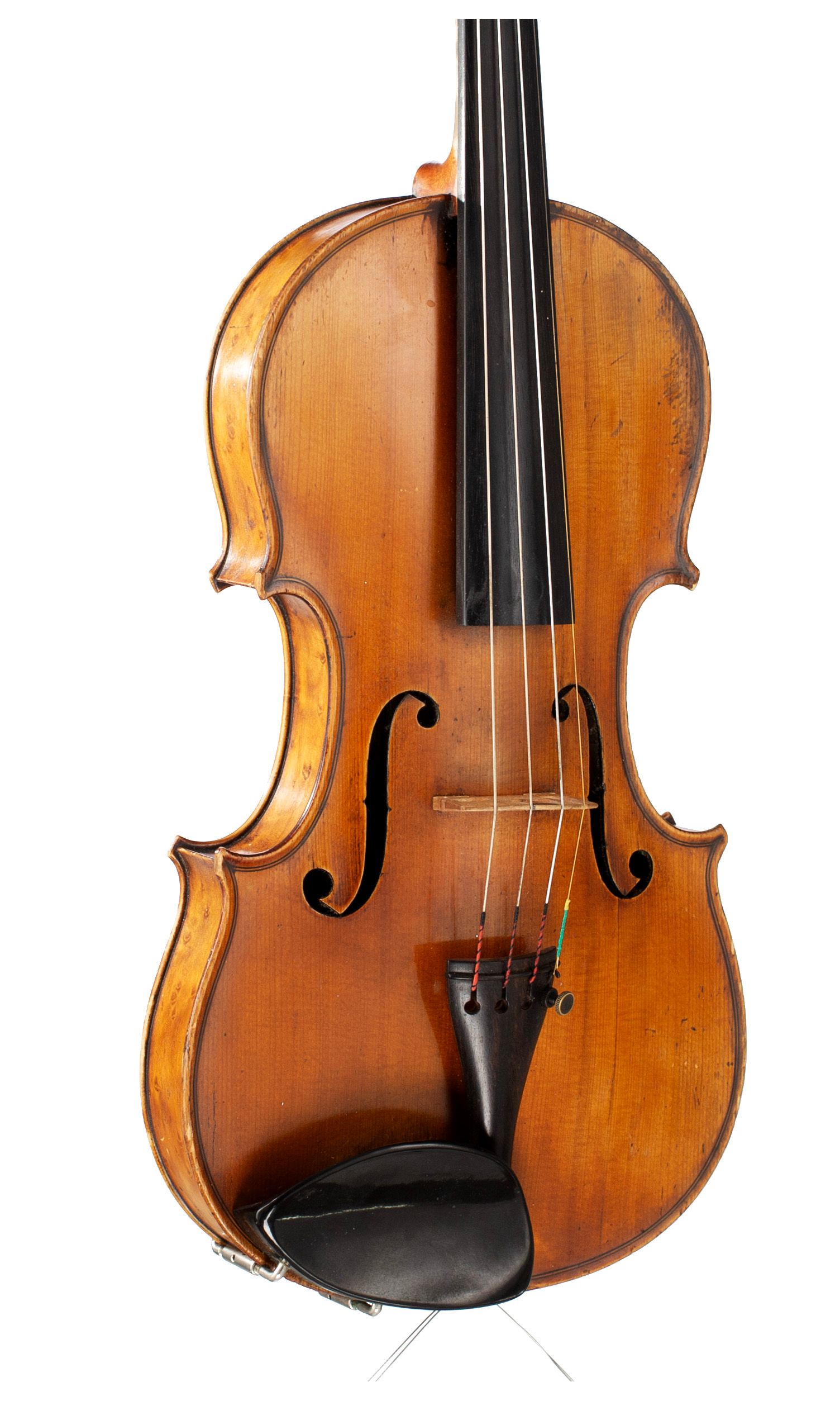 Violin by Paul Bailly, Paris, 1887 — angled view, 30°