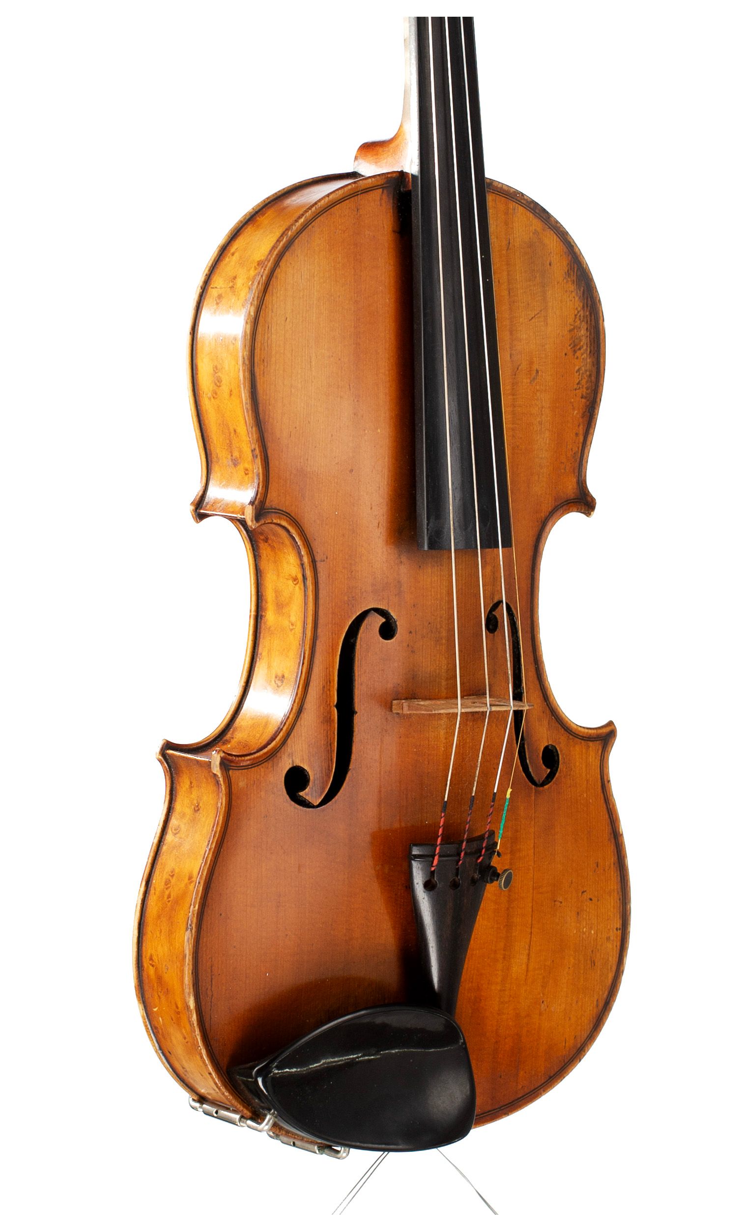 Violin by Paul Bailly, Paris, 1887 — angled view, 40°