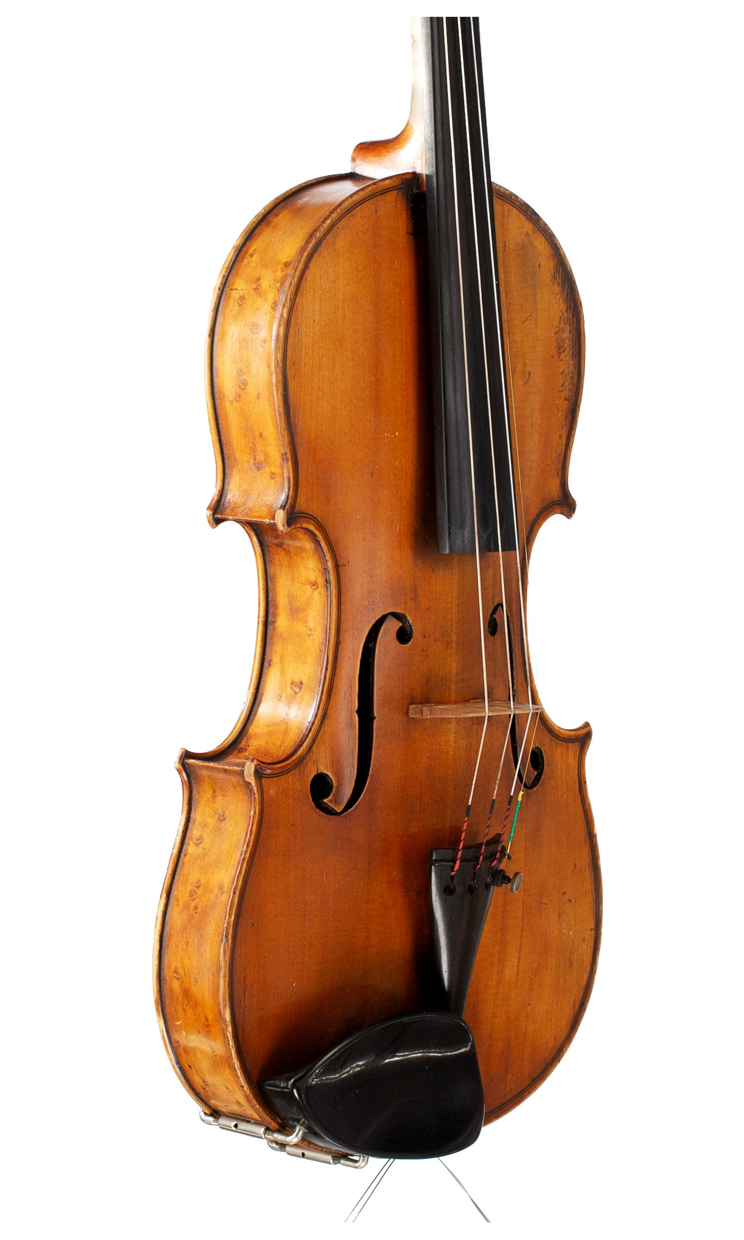 Violin by Paul Bailly, Paris, 1887 — angled view, 50°