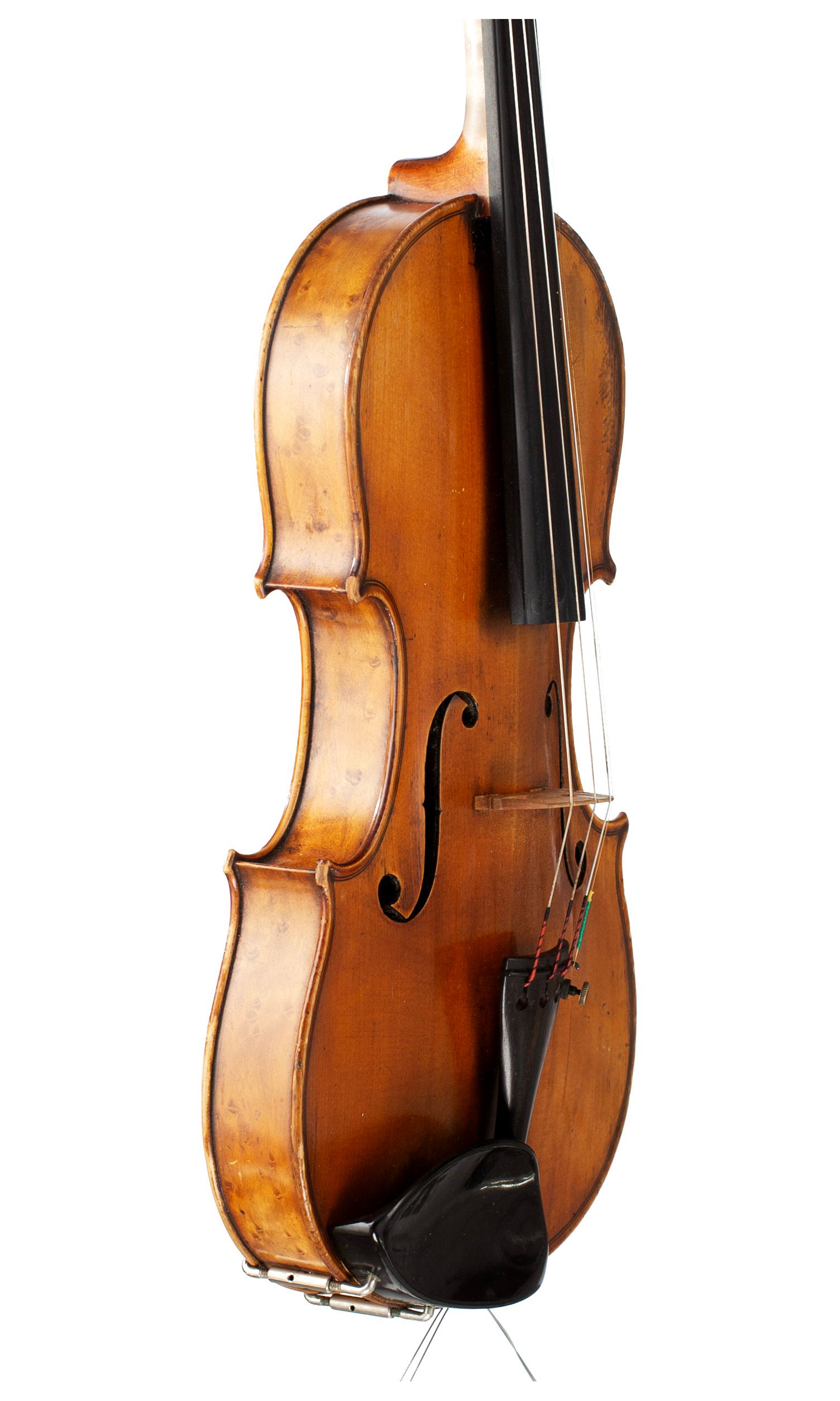 Violin by Paul Bailly, Paris, 1887 — angled view, 60°