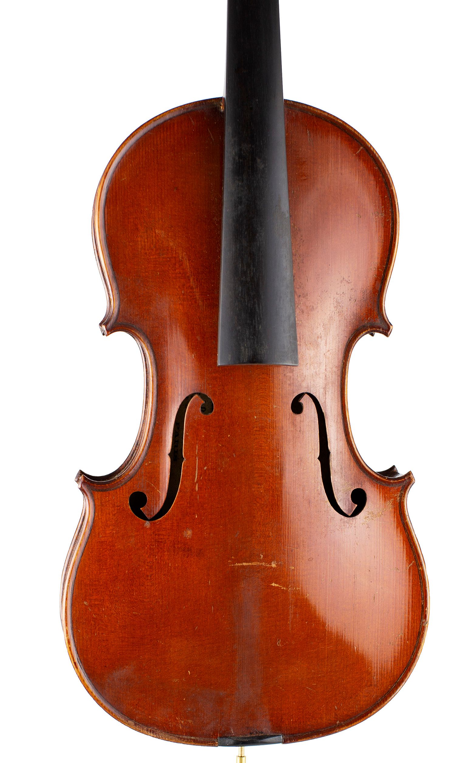 Violin by Ch. J. B. Collin-Mezin Fils, Paris, 1923 — angled view, 10°