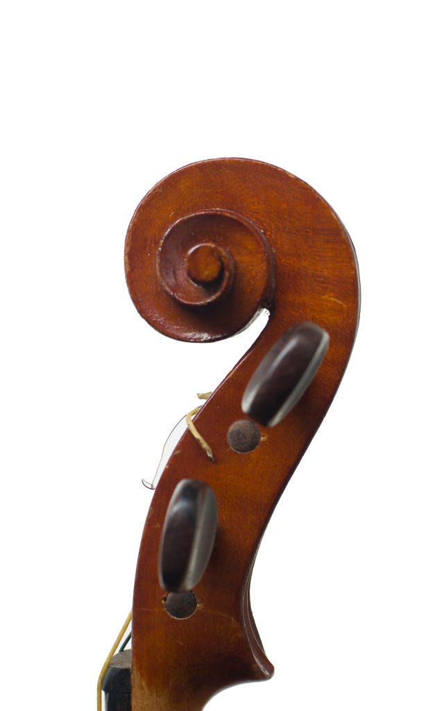 Violin, Workshop of Jerome Thibouville-Lamy, Mirecourt, circa 1910 — scroll