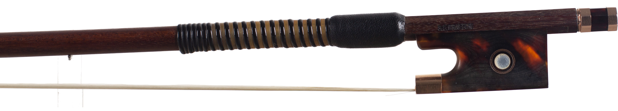 A gold and tortoiseshell mounted violin bow by Stephen Bristow Early 1980 — frog