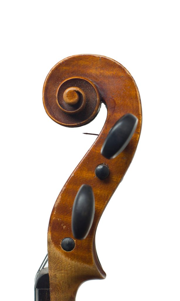 Violin, Workshop of E. R. Schmidt & Co., Saxony — scroll