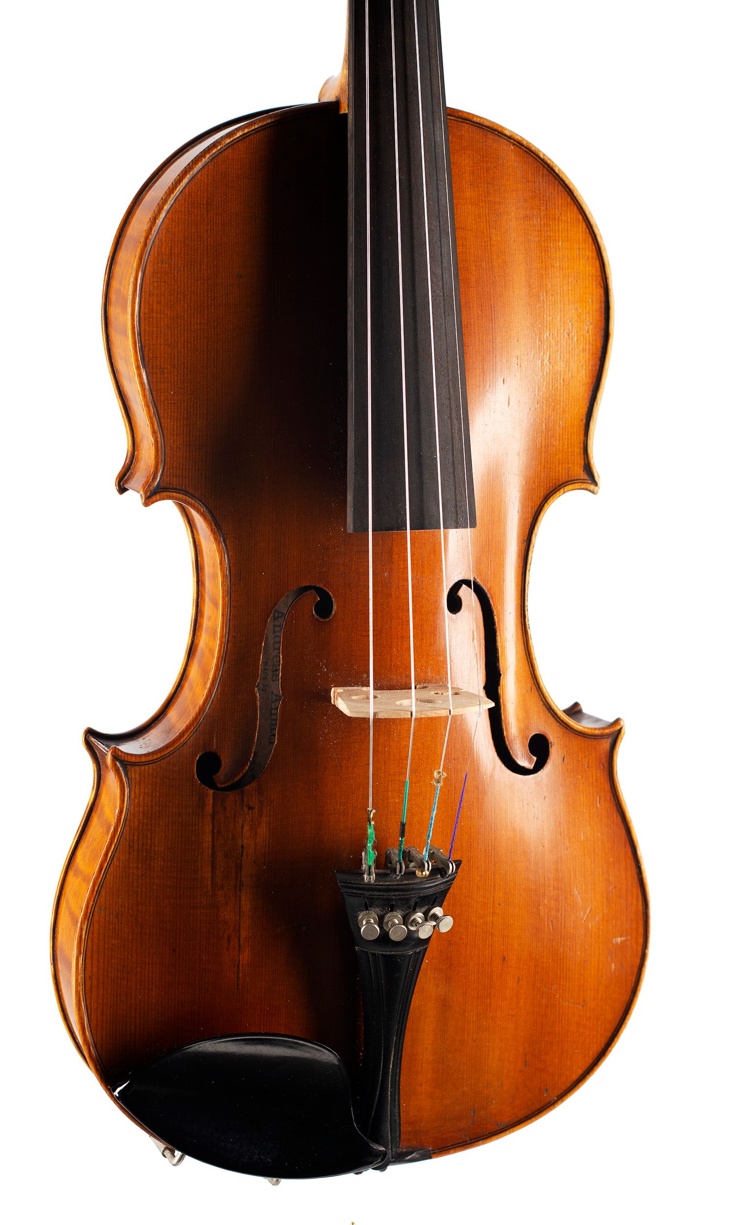 Violin, Workshop of E. R. Schmidt & Co., Saxony — angled view, 20°