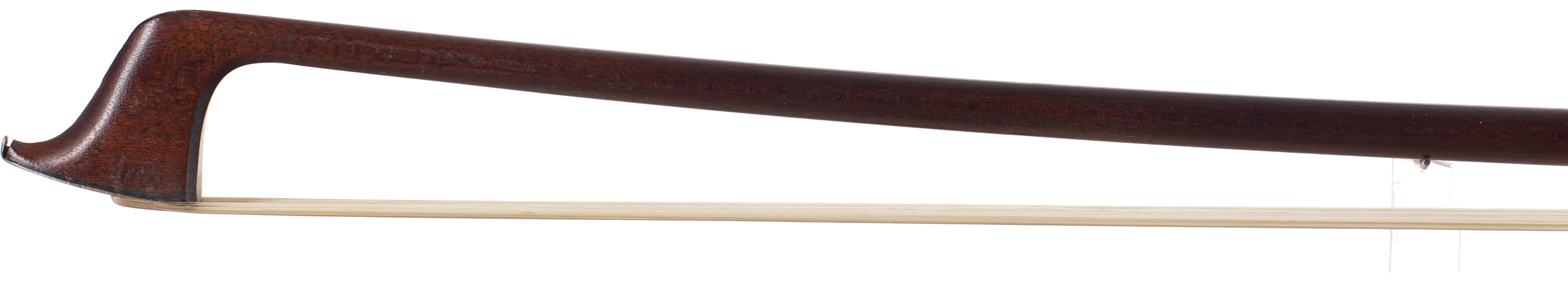 A silver-mounted cello bow by W. E. Hill & Sons, London, circa 1910 — head