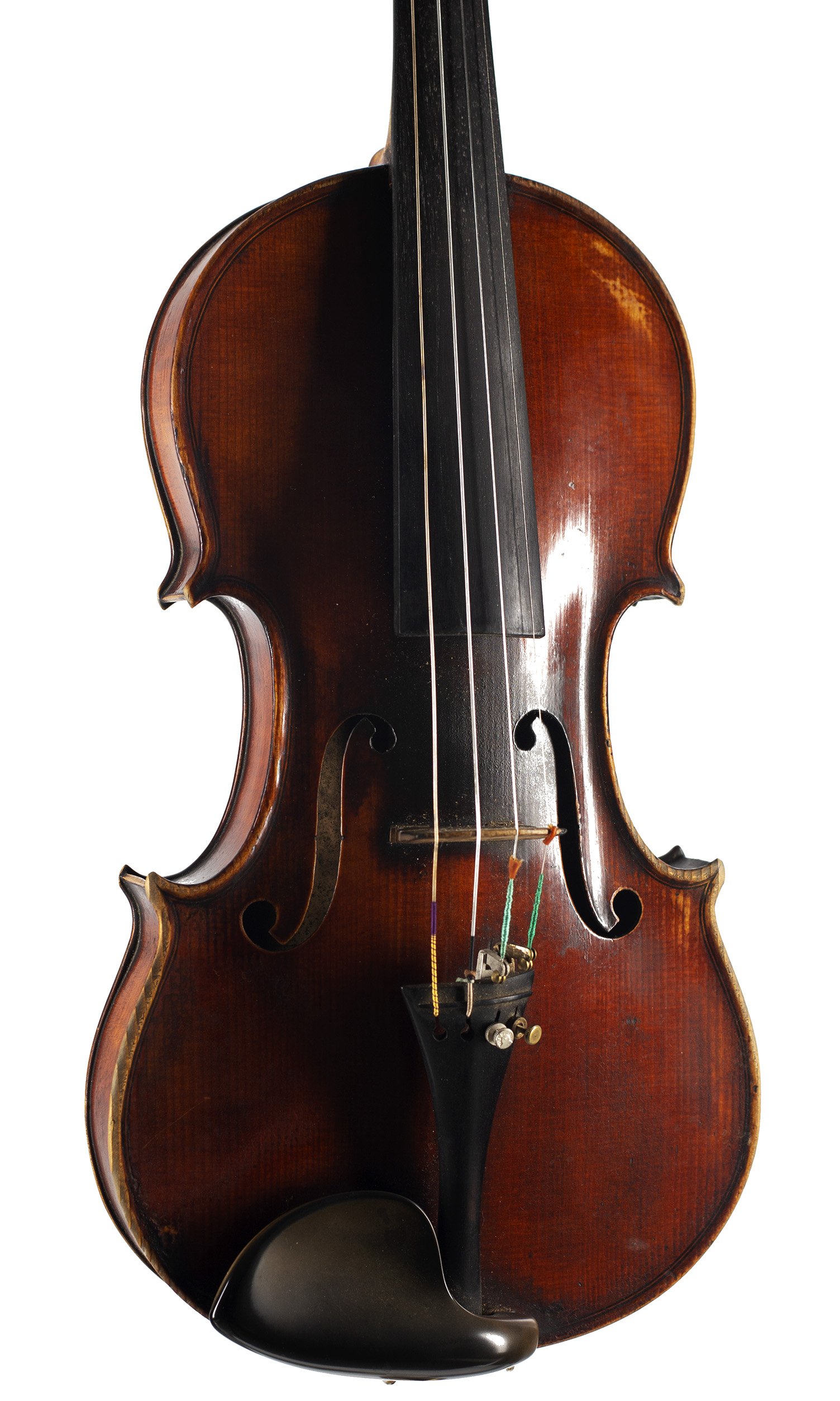 A violin by John Lowe, Glasgow, 1923 — angled view, 20°