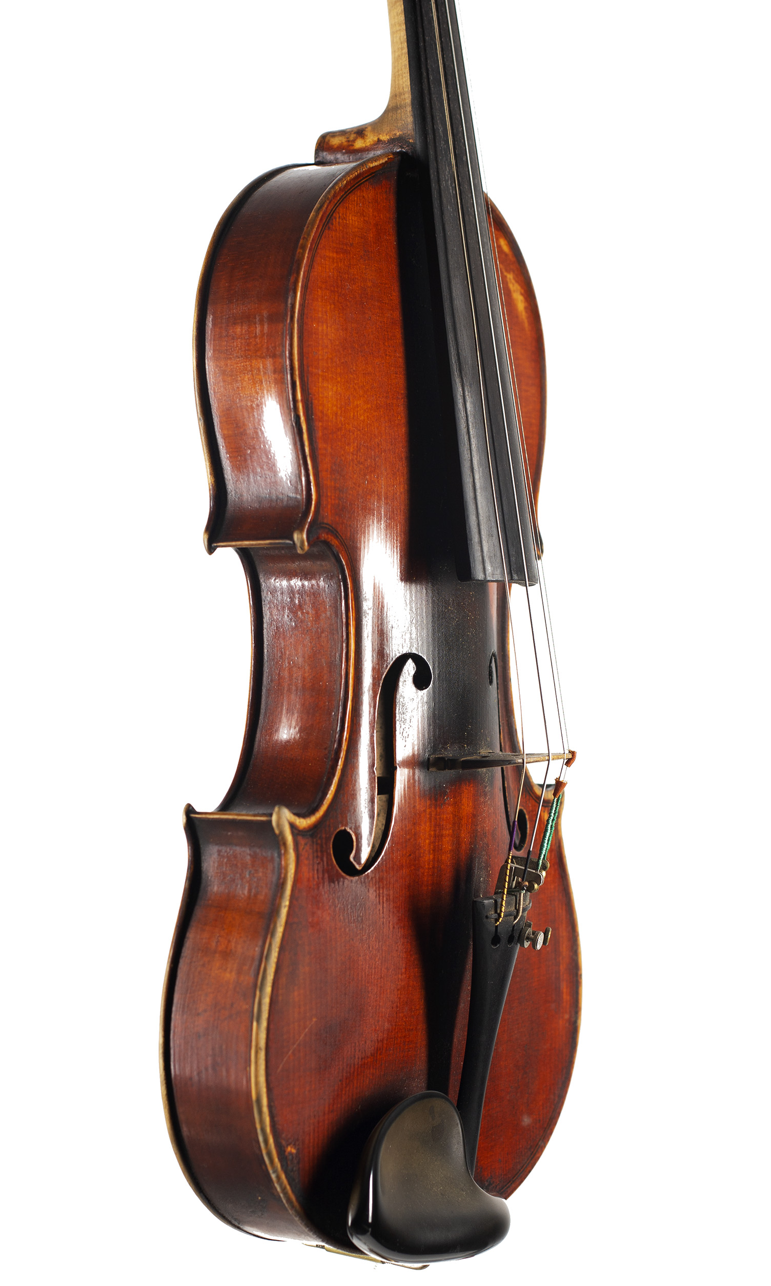 A violin by John Lowe, Glasgow, 1923 — angled view, 60°