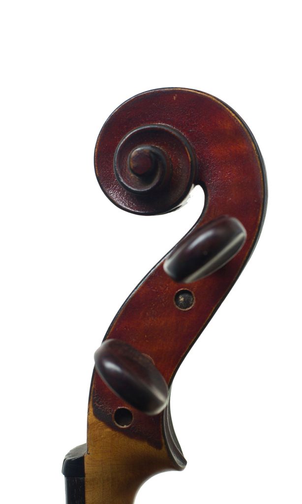 Violin by Patrick G. Milne, Glasgow, 1933 — scroll