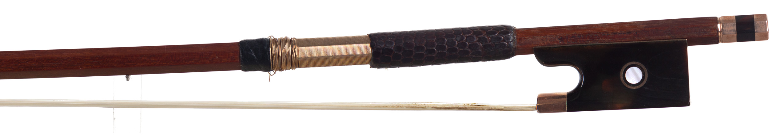 A gold and tortoiseshell-mounted violin bow by Lothar Seifert, Bubenreuth, circa 1970 — frog