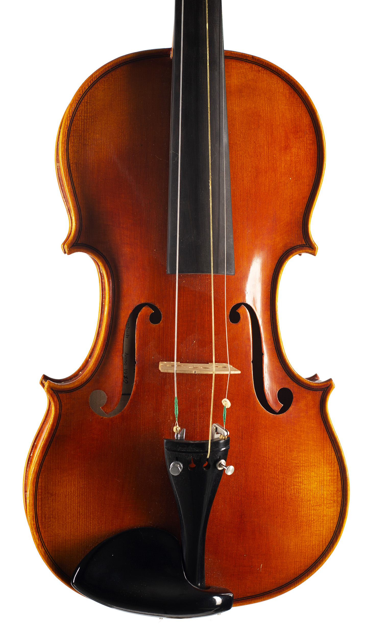 A violin by Werner Barth, Bad Brambach, 1972 — angled view, 10°