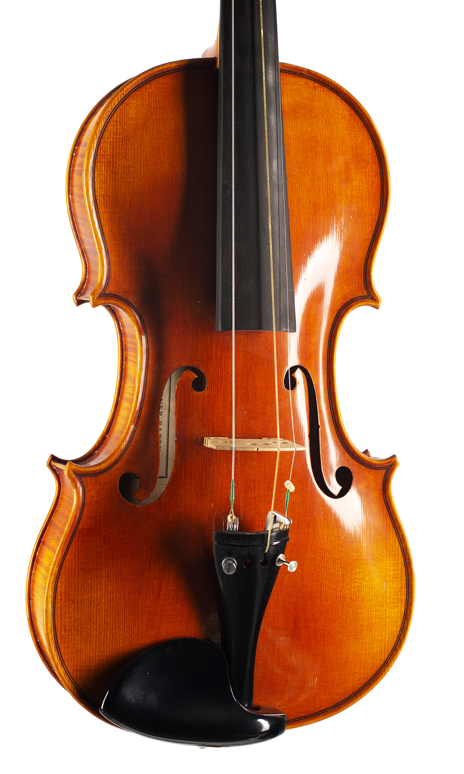 A violin by Werner Barth, Bad Brambach, 1972 — angled view, 20°