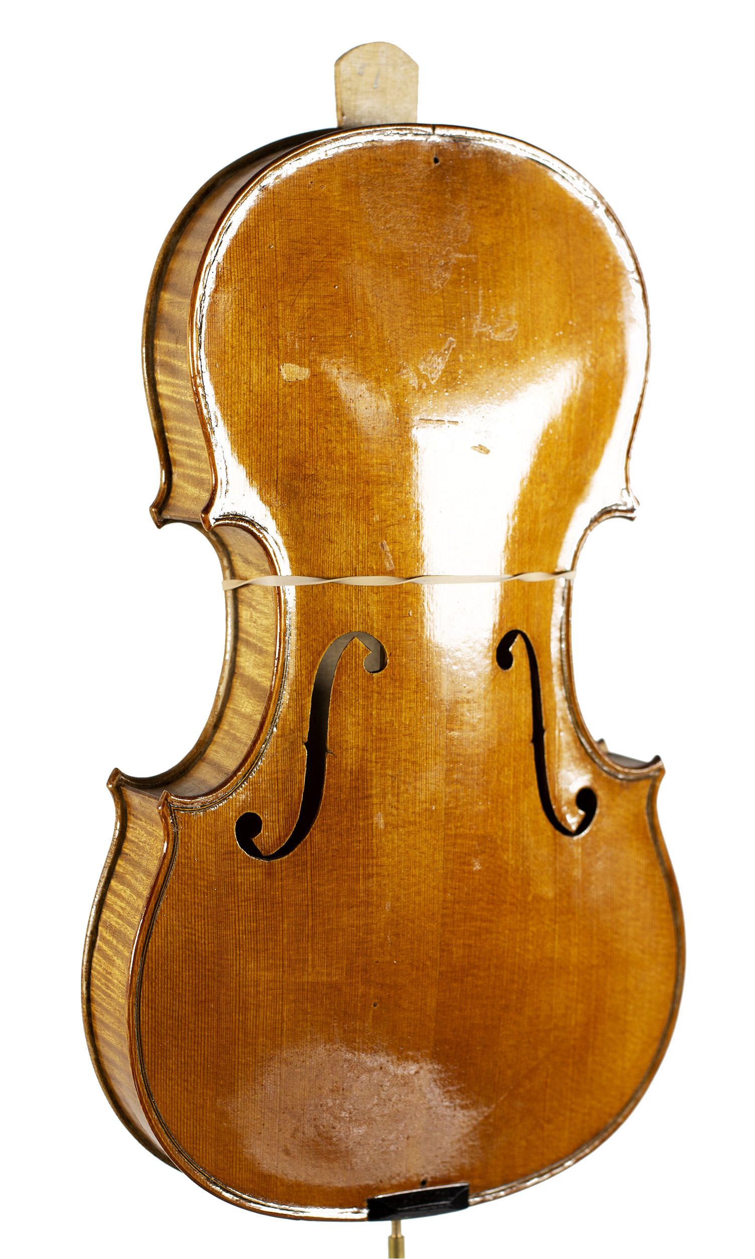 An incomplete violin by Julian Emery — angled view, 40°