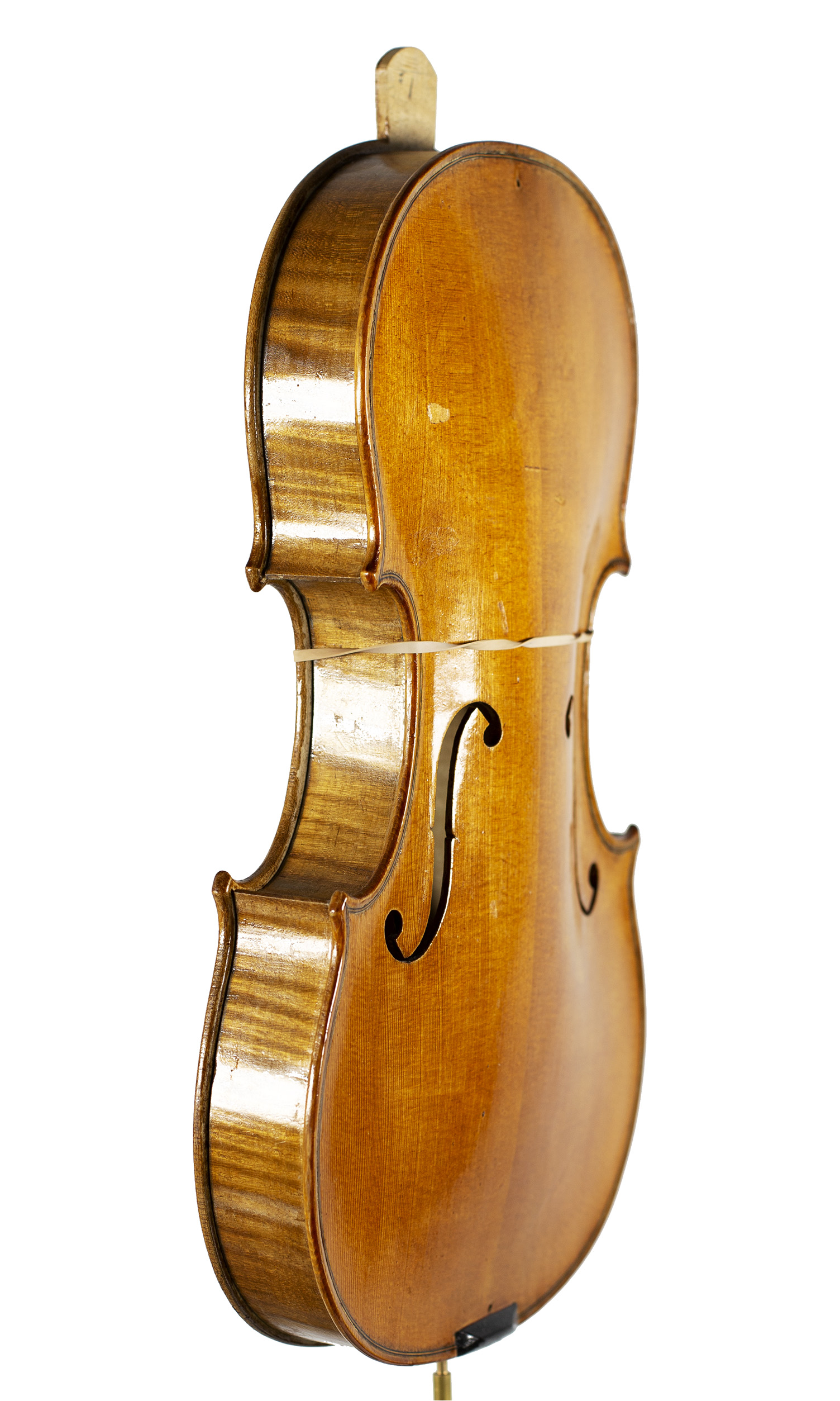 An incomplete violin by Julian Emery — angled view, 70°
