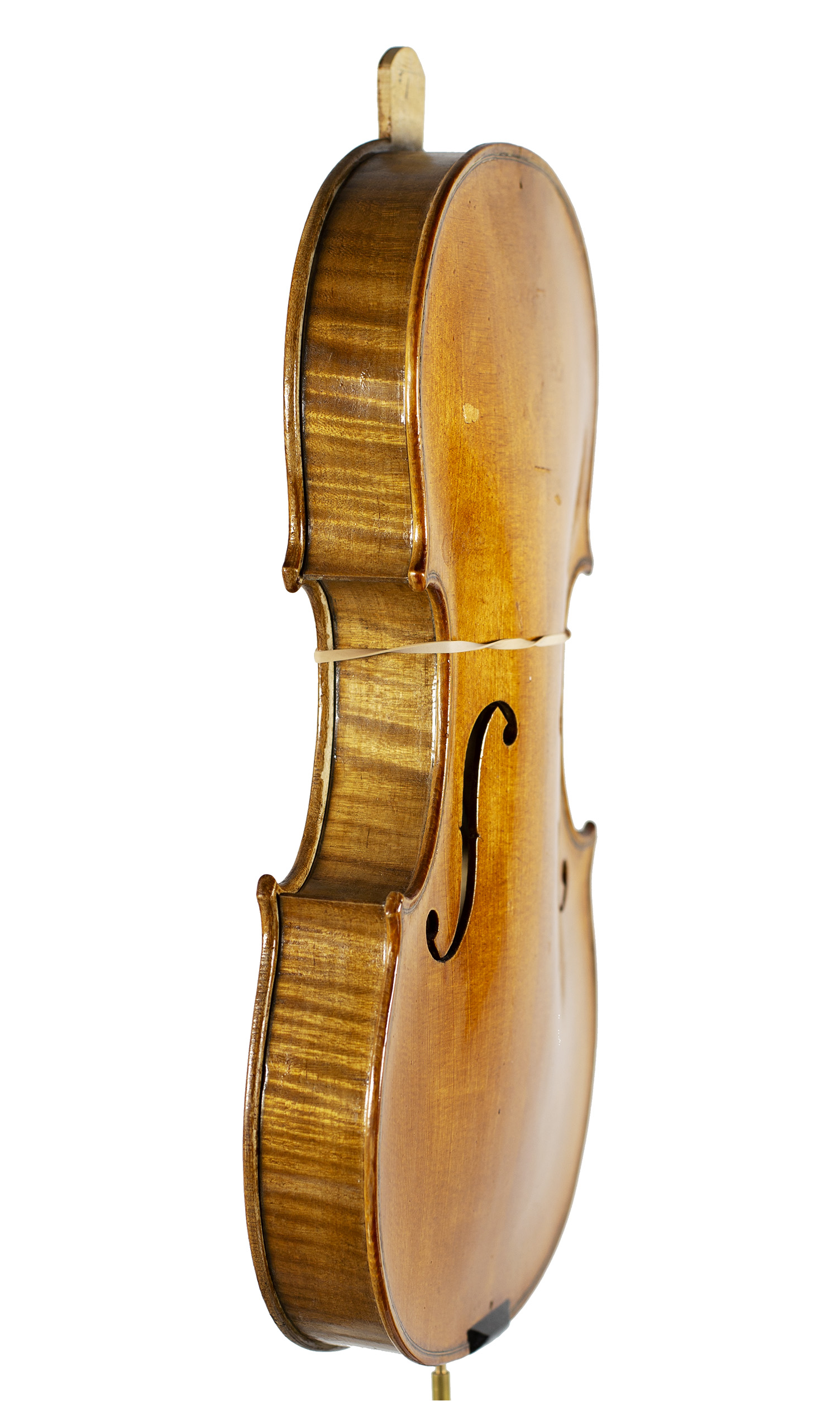 An incomplete violin by Julian Emery — angled view, 80°