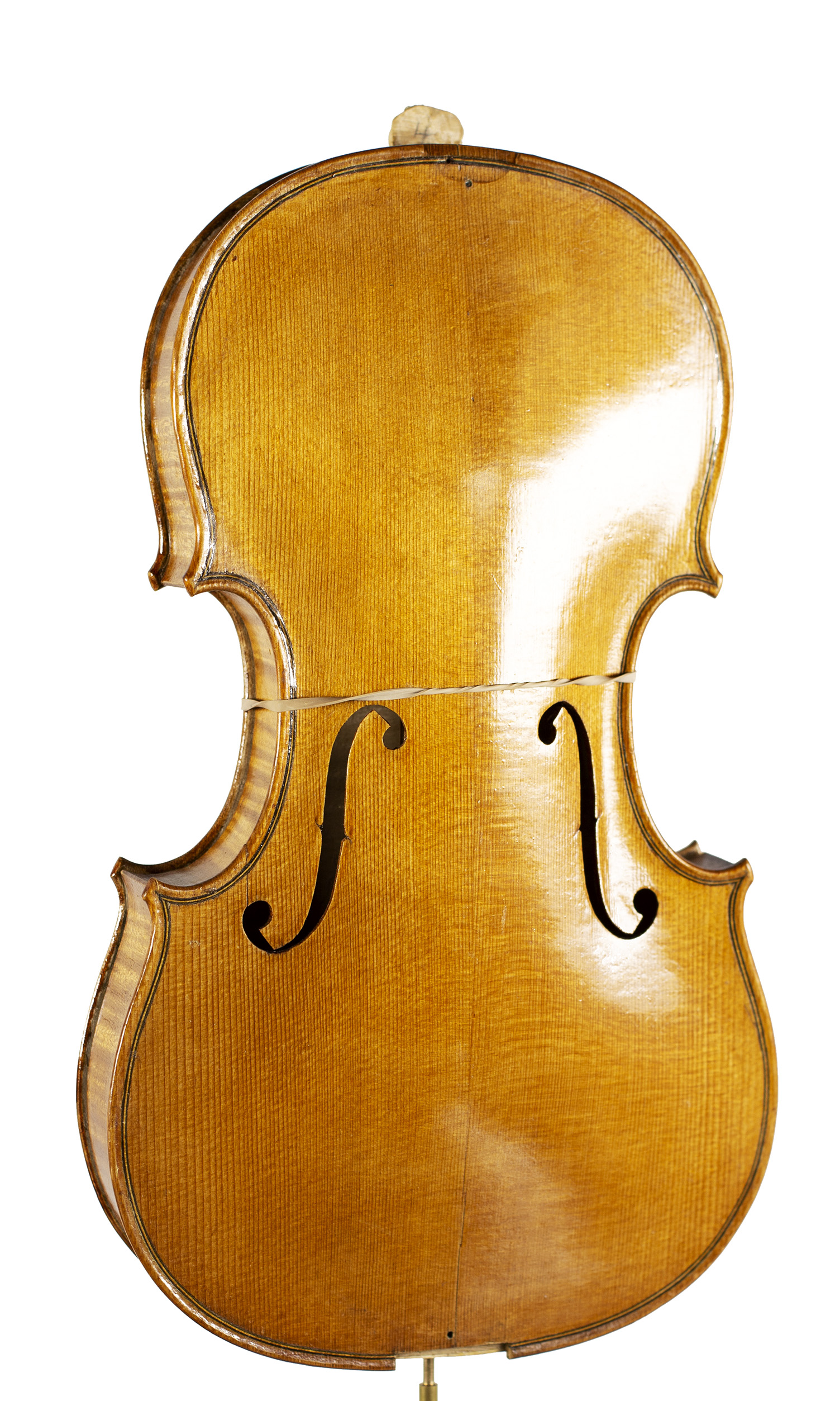 An incomplete violin by Julian Emery — angled view, 20°