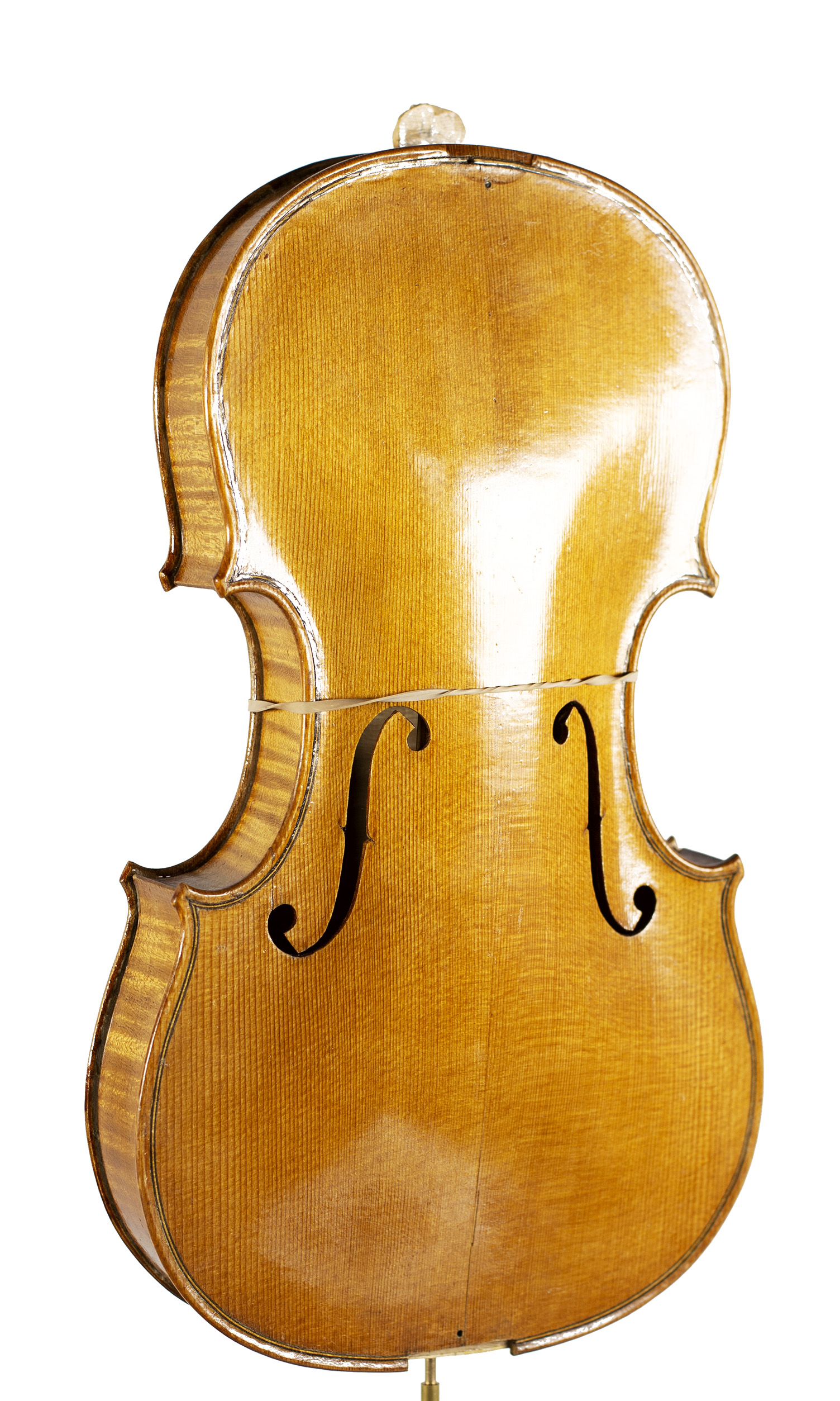 An incomplete violin by Julian Emery — angled view, 30°