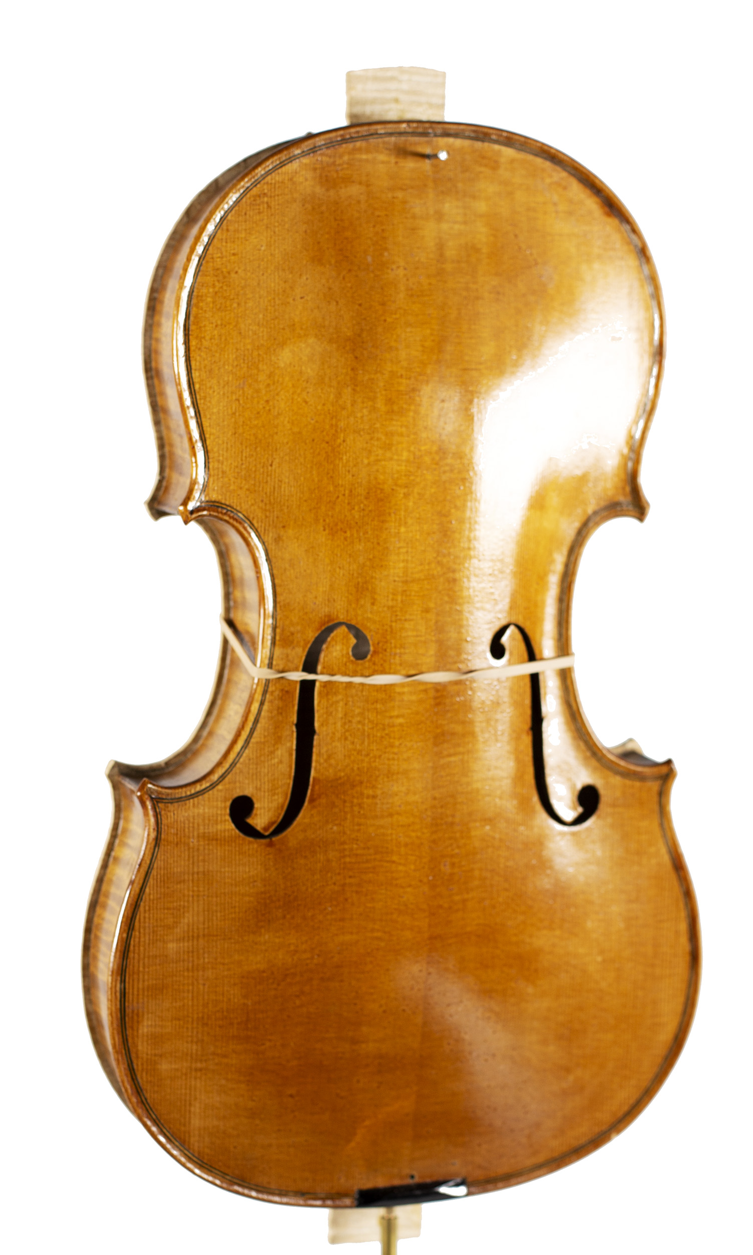 An incomplete violin by Julian Emery — angled view, 20°