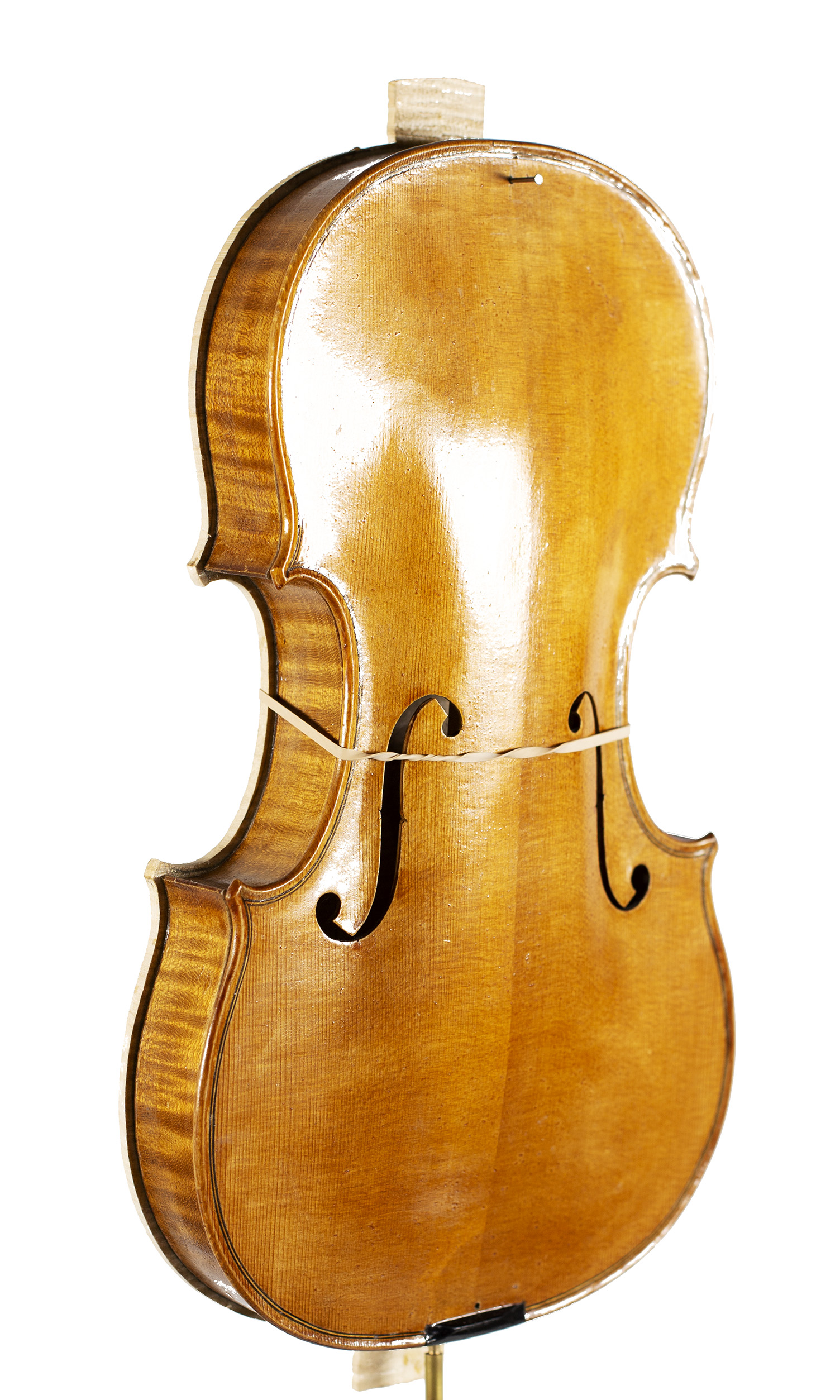 An incomplete violin by Julian Emery — angled view, 40°