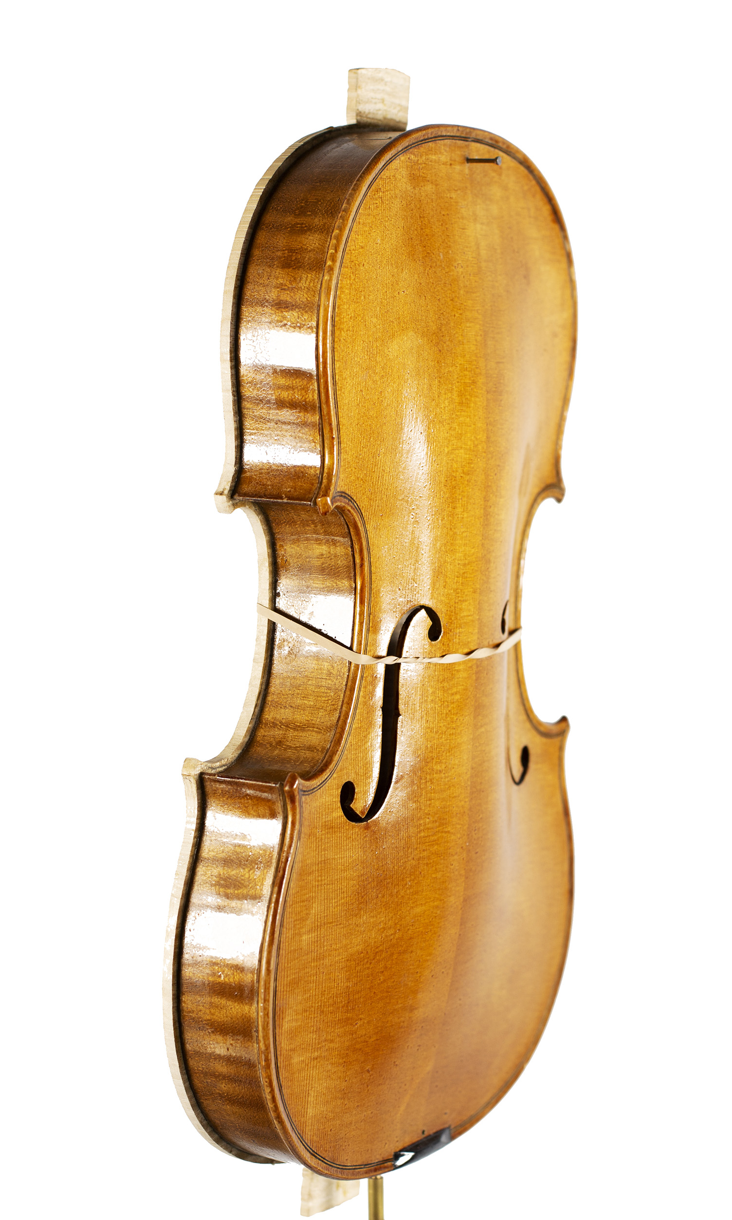 An incomplete violin by Julian Emery — angled view, 60°