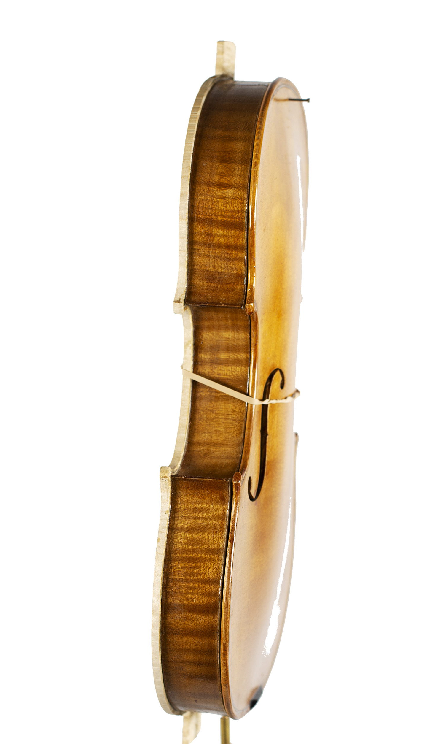 An incomplete violin by Julian Emery — angled view, 80°