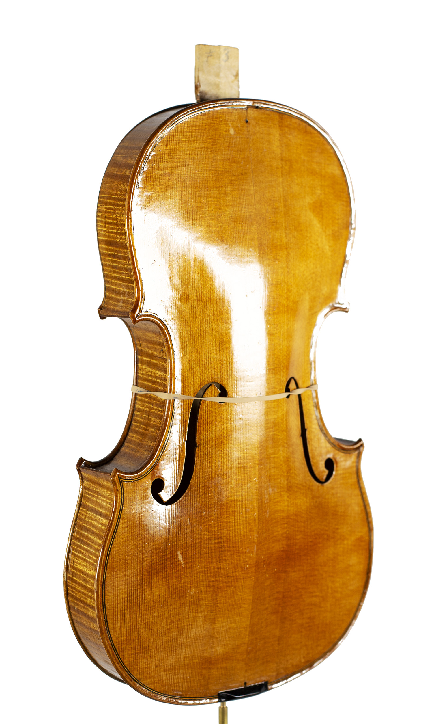 An incomplete violin by Julian Emery — angled view, 40°