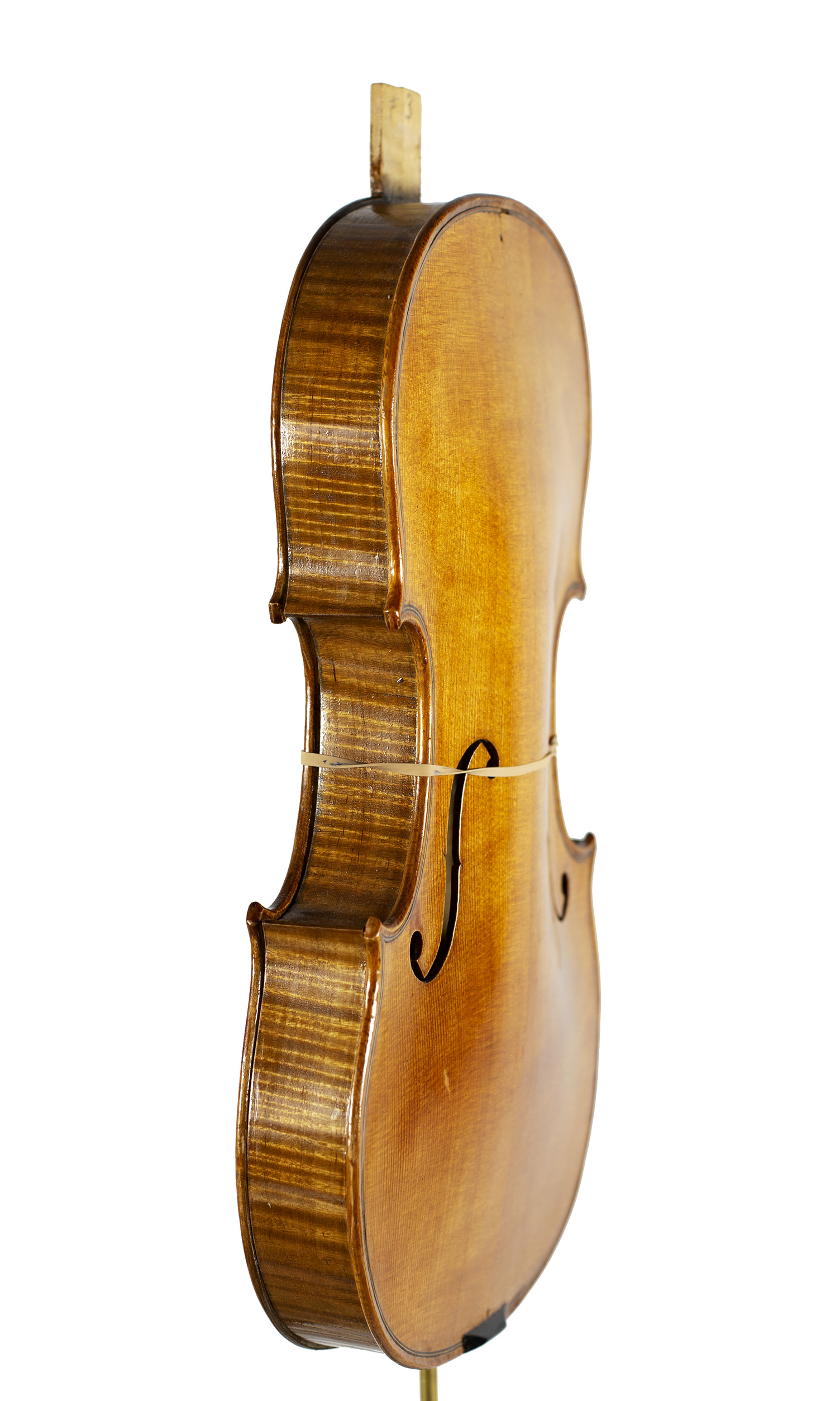 An incomplete violin by Julian Emery — angled view, 70°