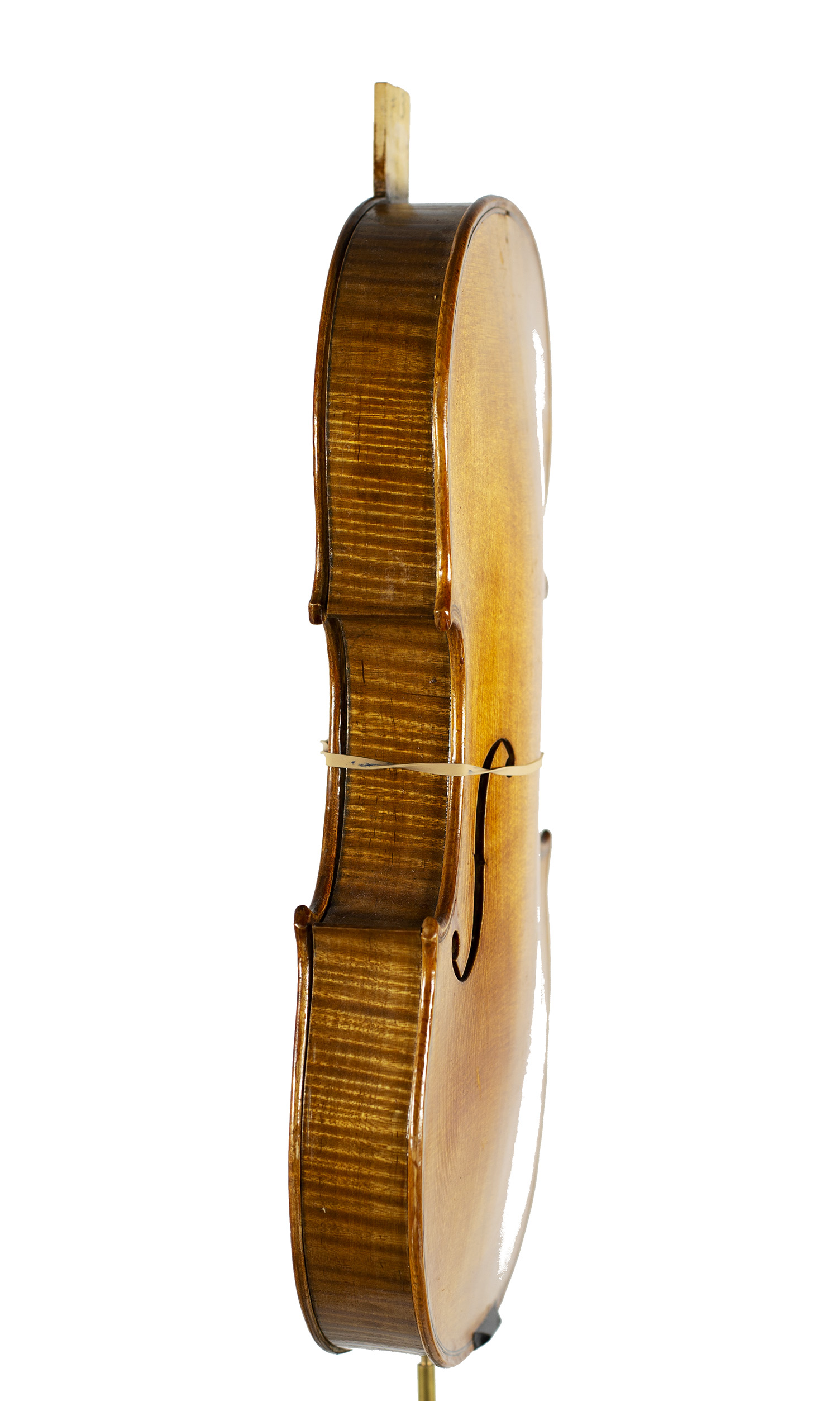 An incomplete violin by Julian Emery — angled view, 80°