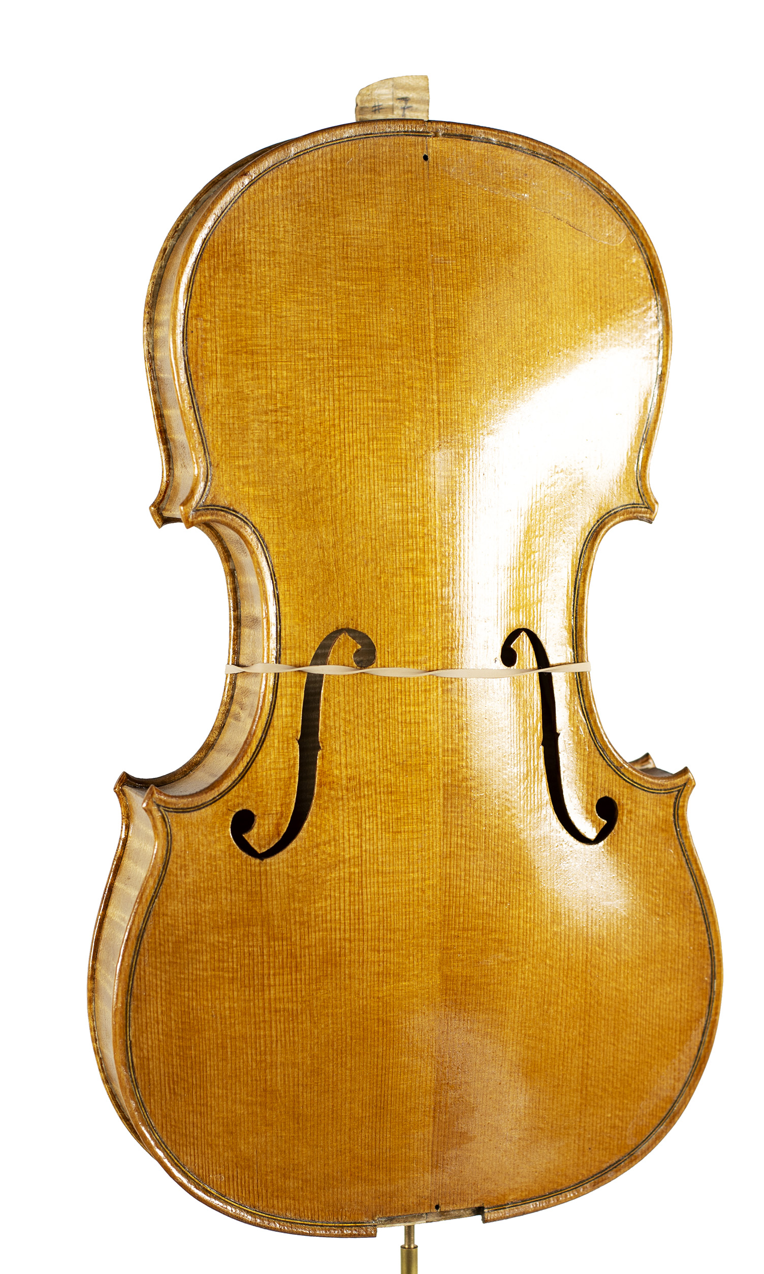 An incomplete violin by Julian Emery — angled view, 10°