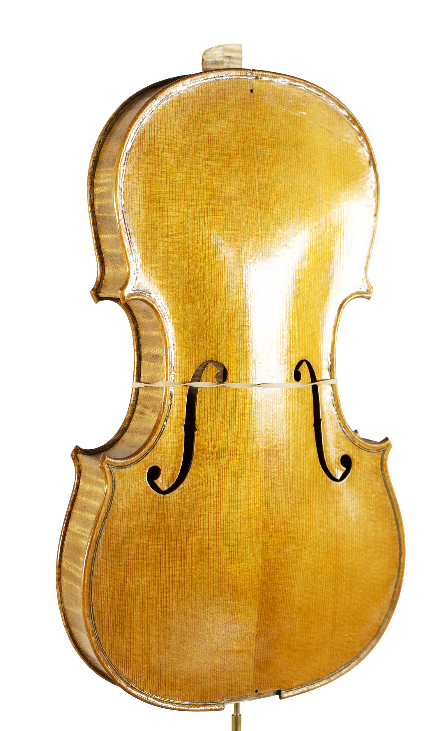 An incomplete violin by Julian Emery — angled view, 20°
