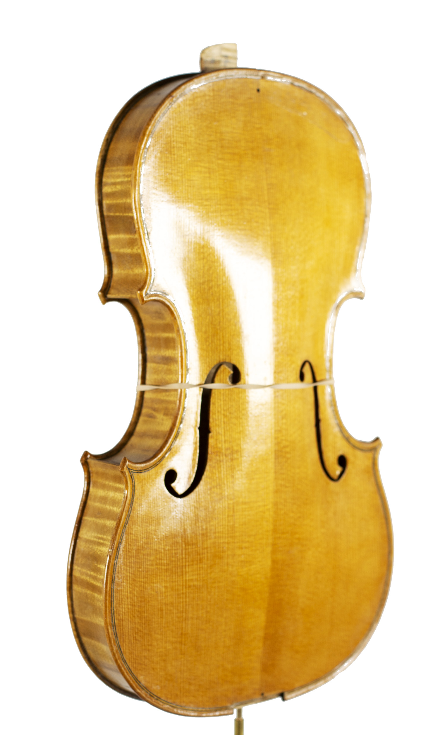 An incomplete violin by Julian Emery — angled view, 30°
