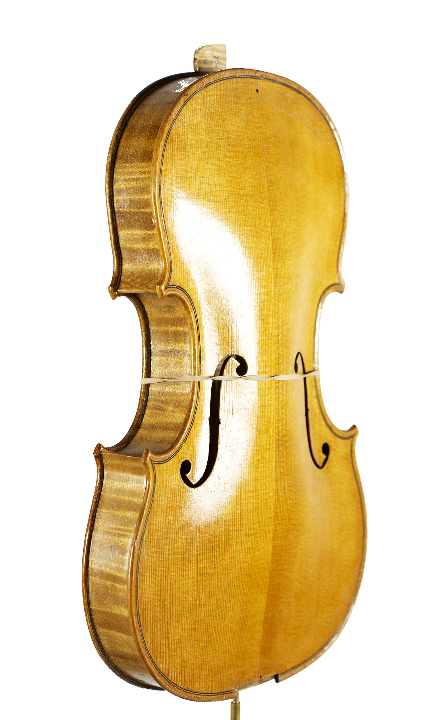 An incomplete violin by Julian Emery — angled view, 40°