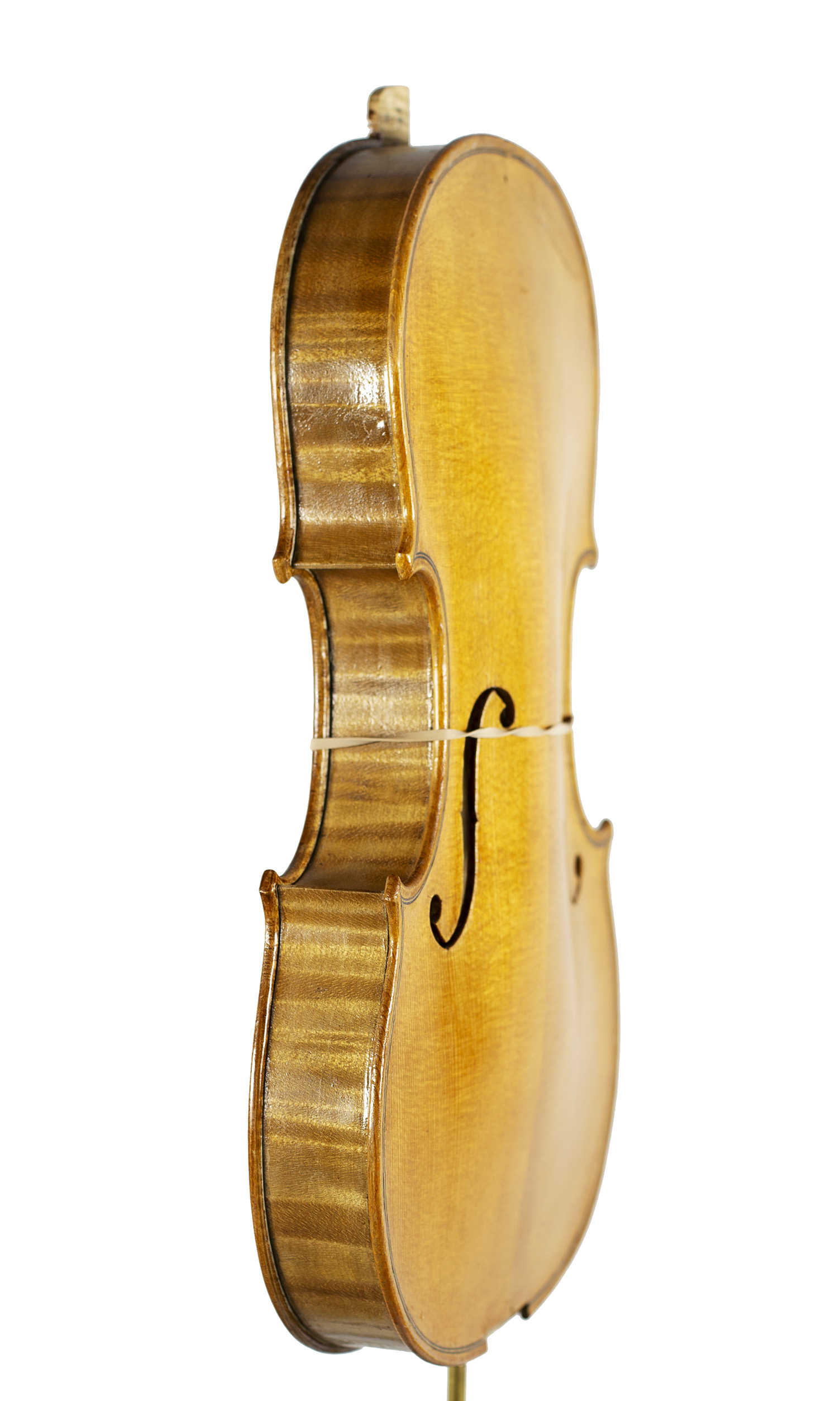 An incomplete violin by Julian Emery — angled view, 60°