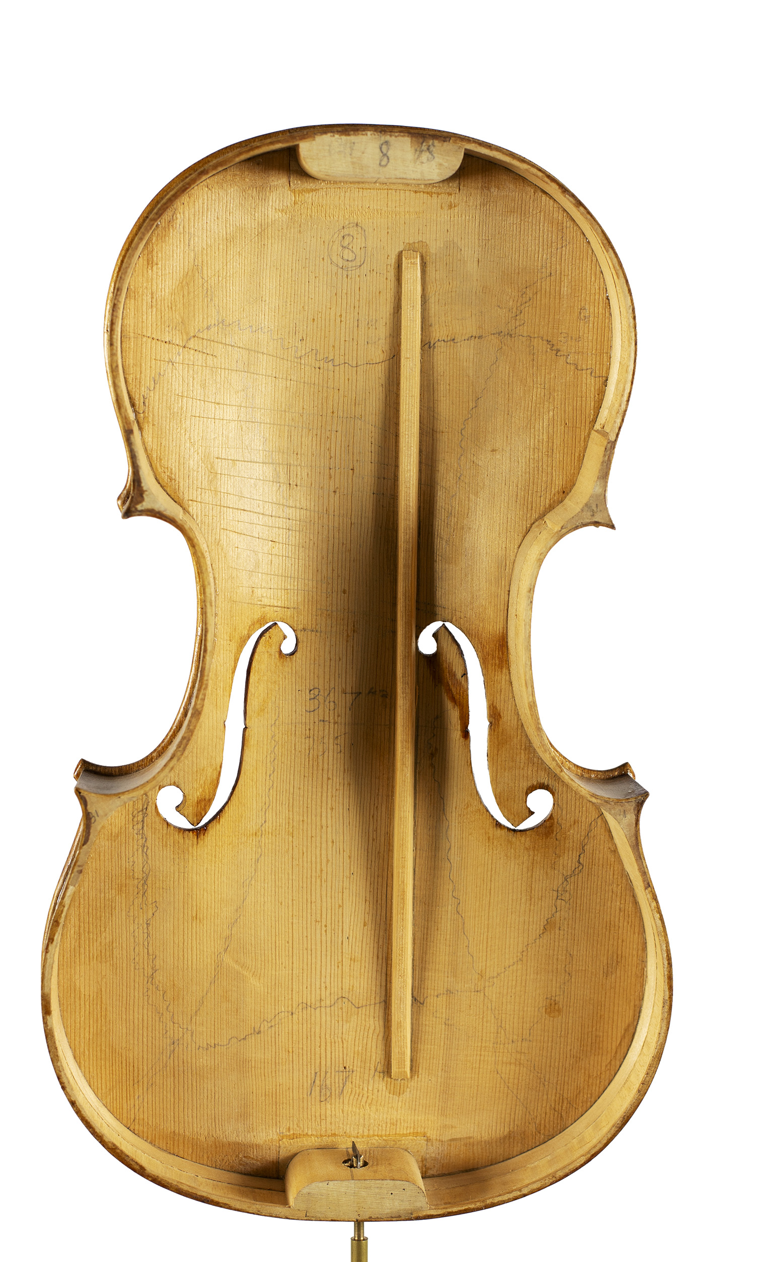 An incomplete violin by Julian Emery — back