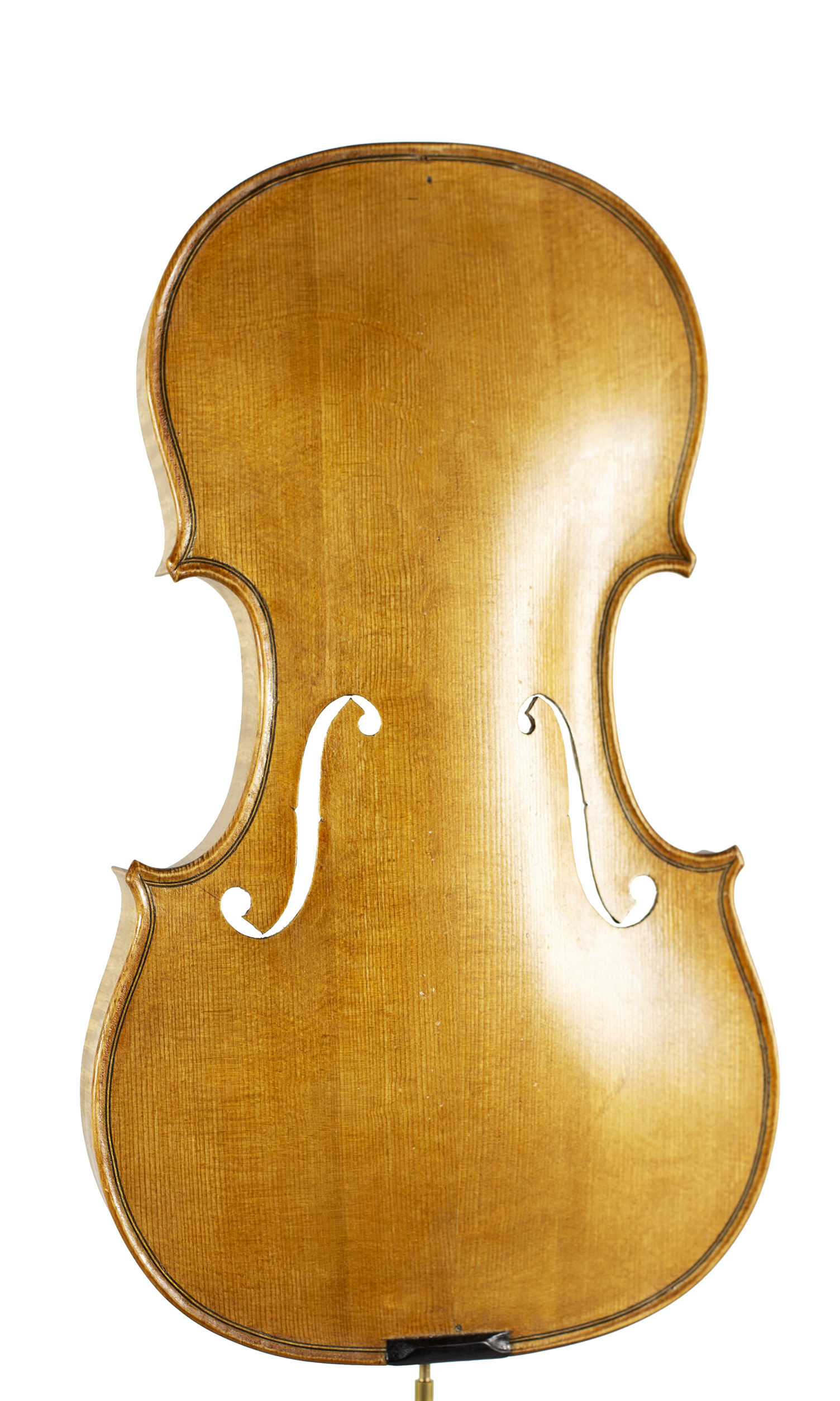An incomplete violin by Julian Emery — angled view, 10°