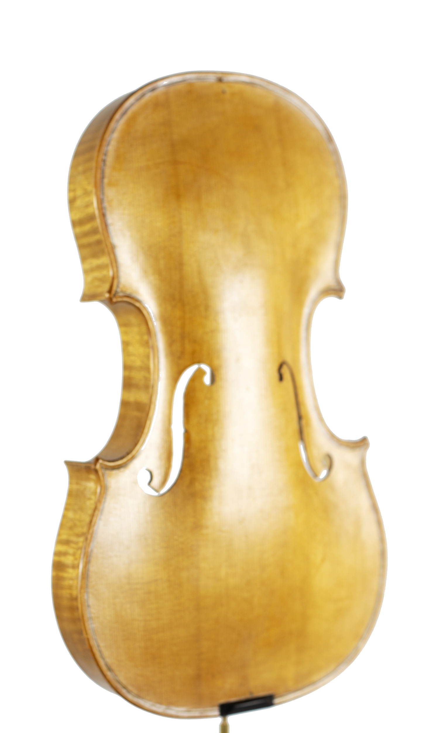 An incomplete violin by Julian Emery — angled view, 30°