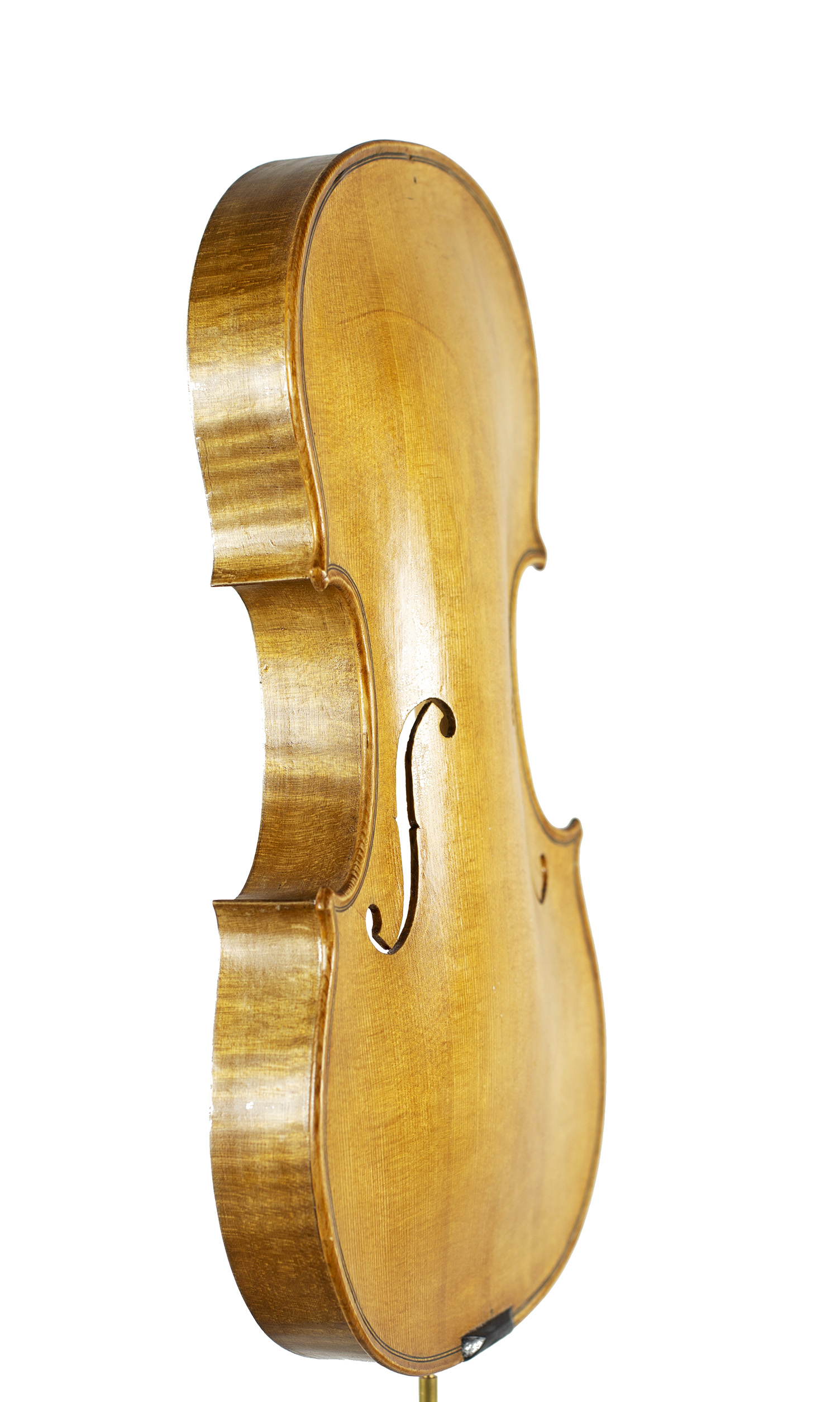 An incomplete violin by Julian Emery — angled view, 60°